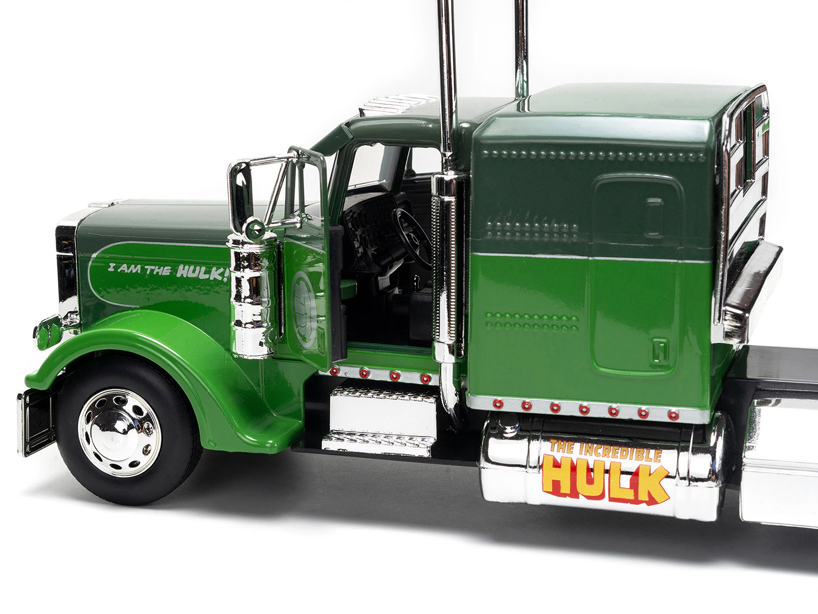 Jada 1992 Peterbilt 379 Truck Tractor Green Two-Tone And Purple "The Incredible Hulk" "Marvel Avengers" Series