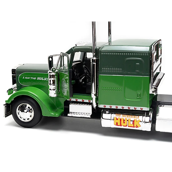 Jada 1992 Peterbilt 379 Truck Tractor Green Two-Tone And Purple "The Incredible Hulk" "Marvel Avengers" Series