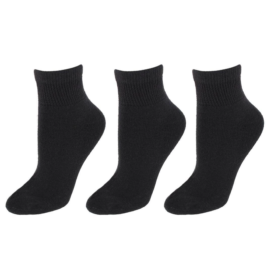 CTM Men's Diabetic Cushioned Ankle Socks (3 Pairs)