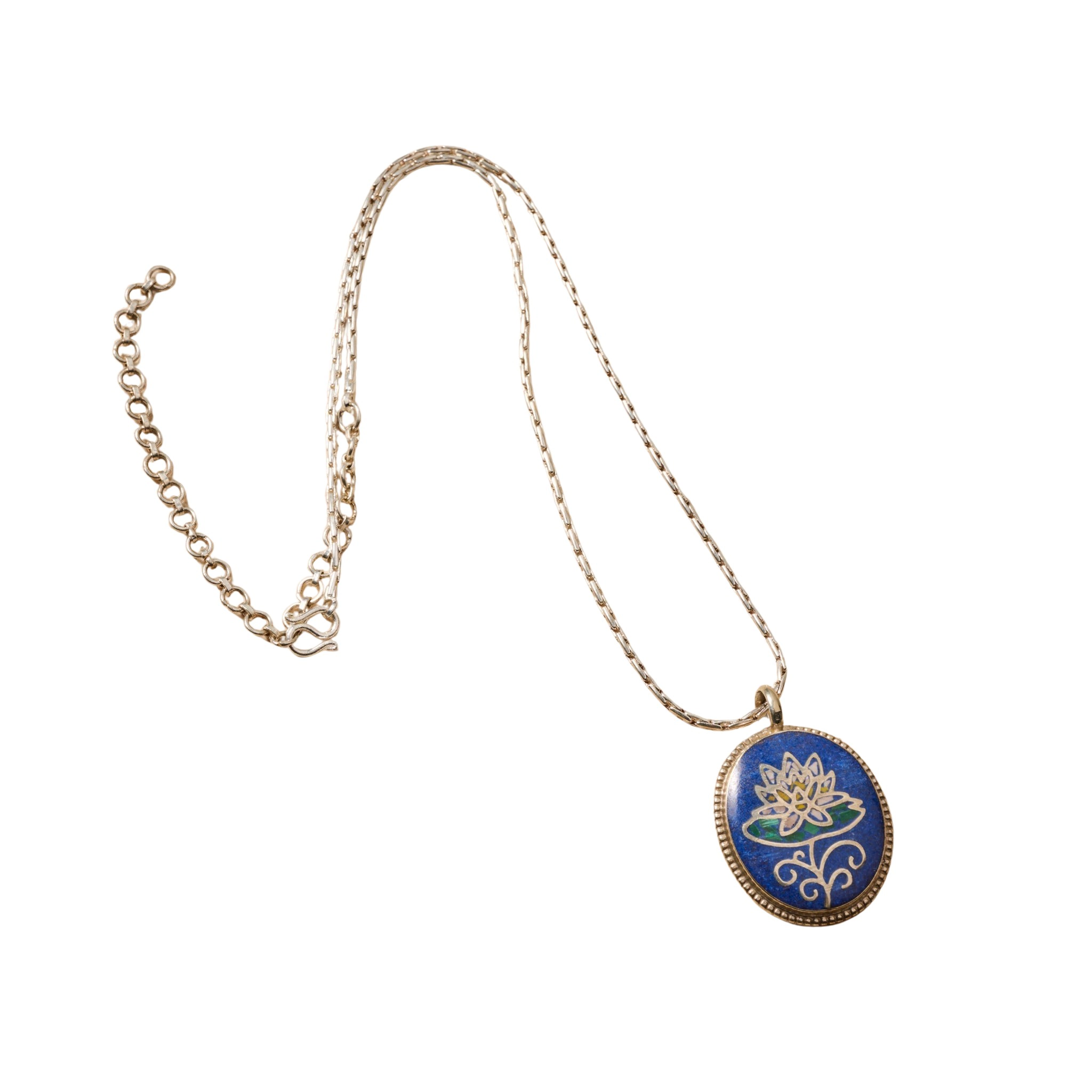 Ten Thousand Villages Lotus Mosaic Pendant Necklace
