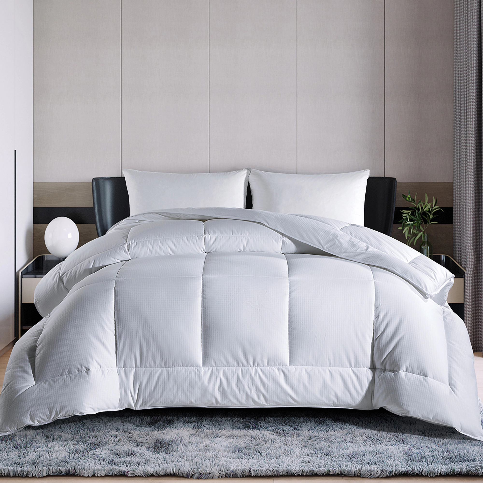 PEACENEST Textured Jacquard Comforter Year Round Down Alternative Duvet Insert