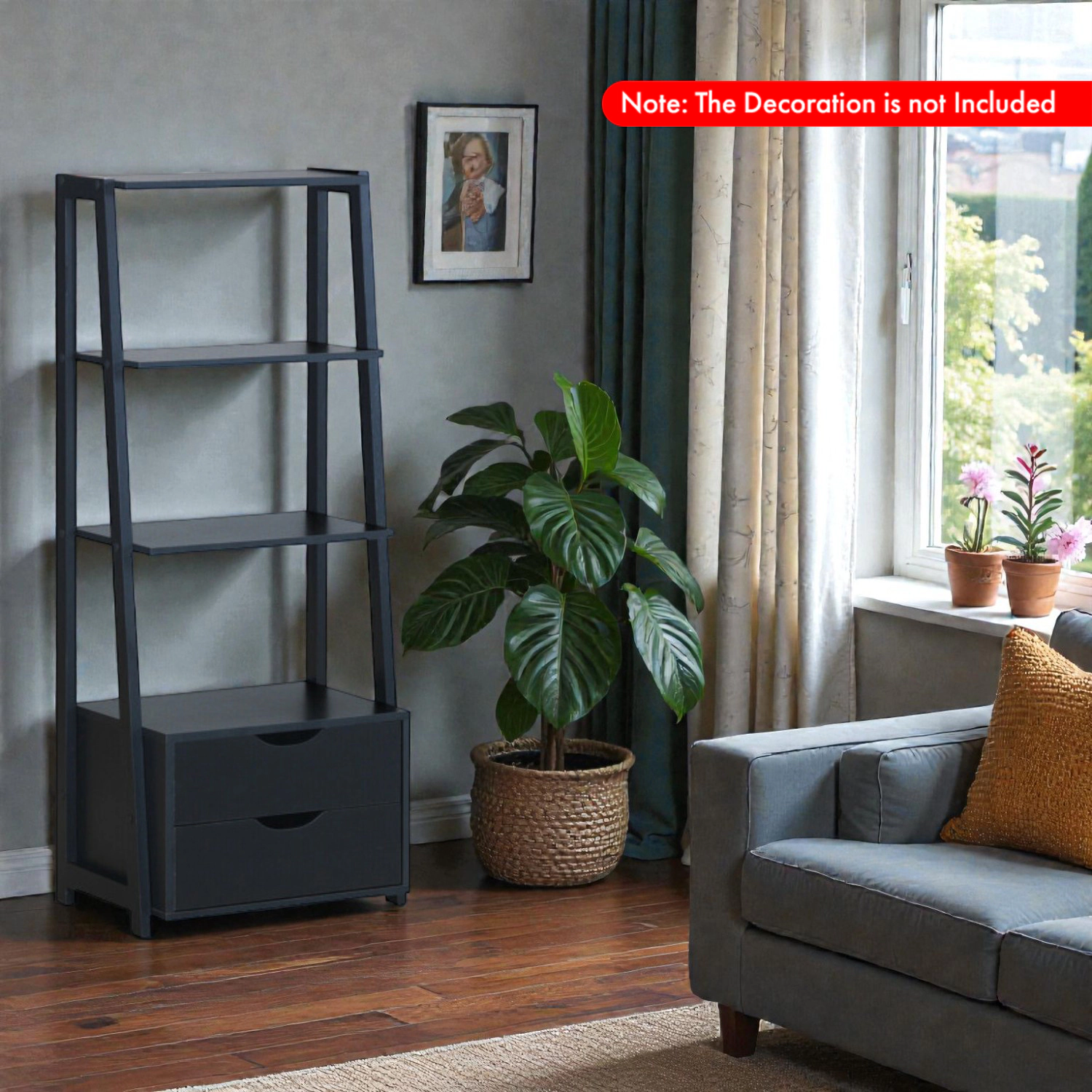 Hivvago Ladder Storage Shelf with Drawers