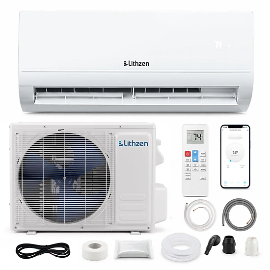 LJG Lithzen 12000 BTU 208-230V 17 SEER2 Mini Split Air Conditioner and Heater WiFi Enabled