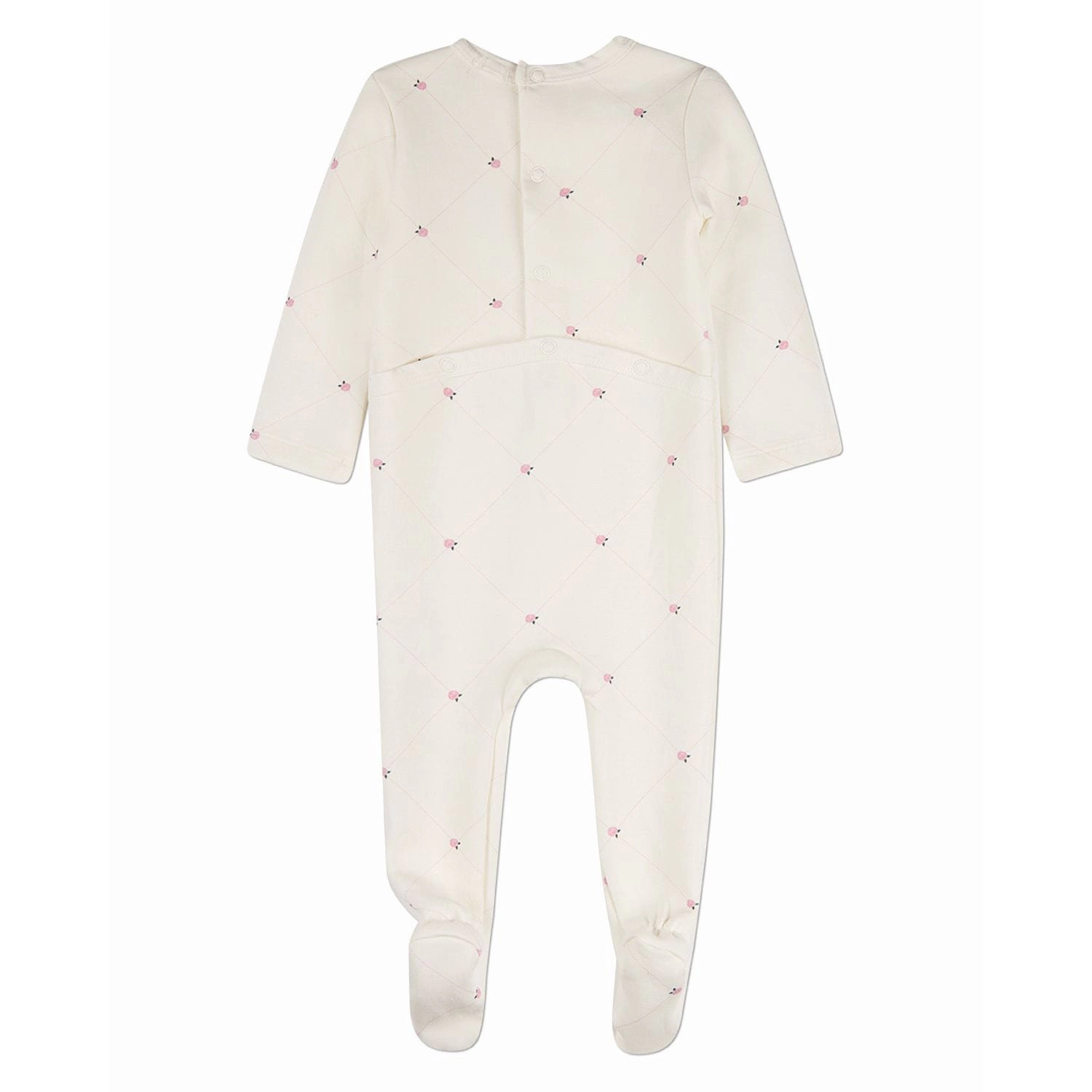 MeMoi Baby Girls "Rosettes and Stitching" Cotton/Rayon-Blend Footie