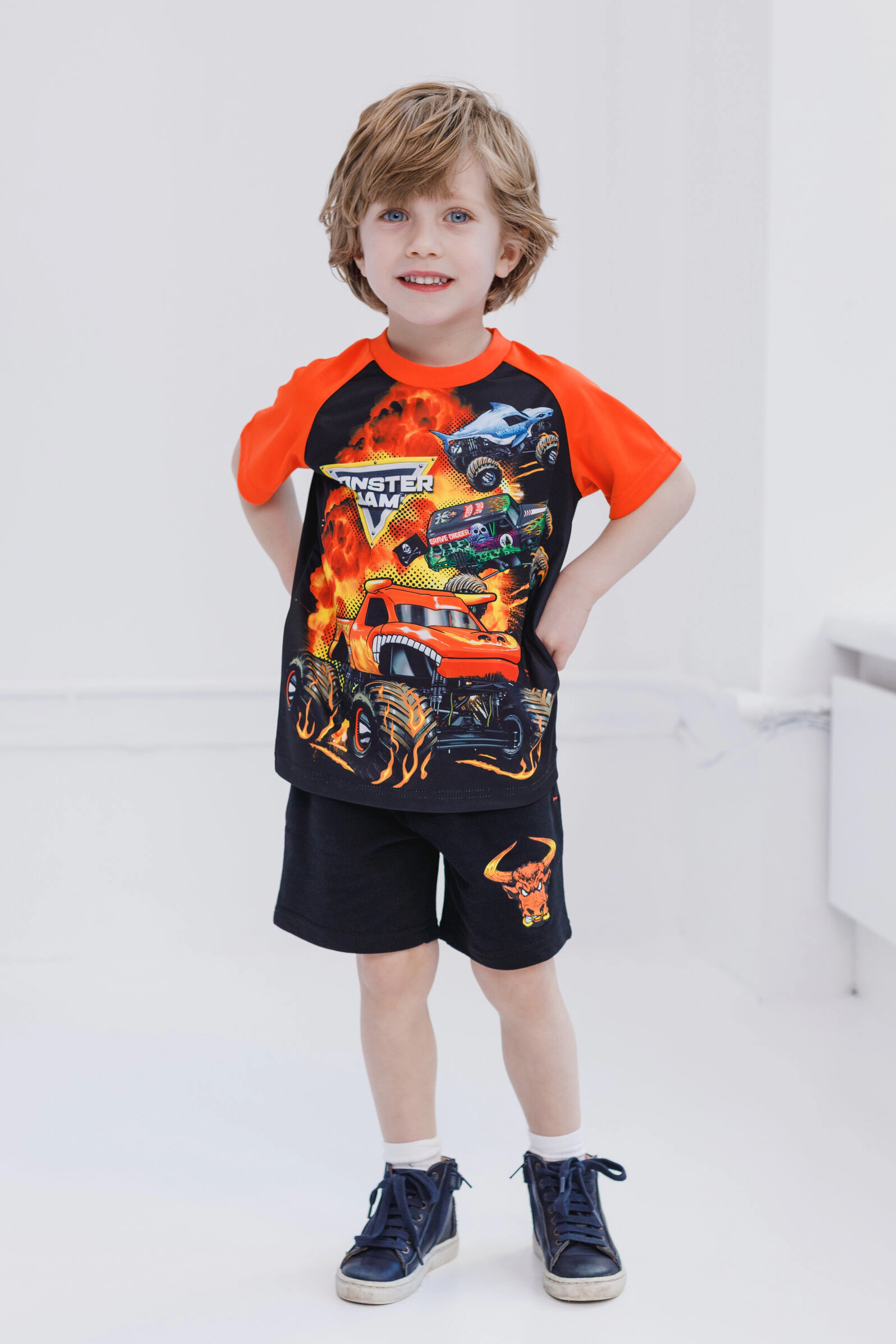 Monster Jam Boys' Athletic T-Shirt Tank Top and Shorts Set