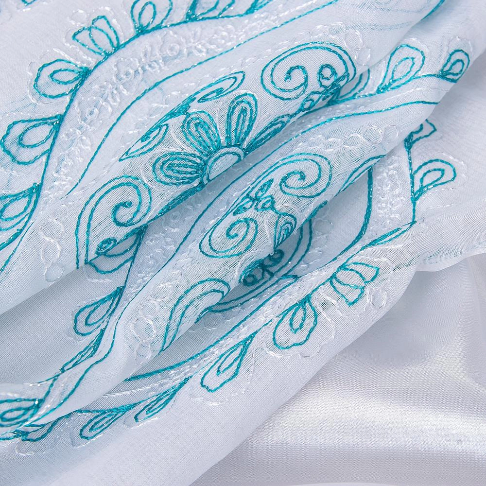 Olivia Gray Arcadia Embroidered Panel - 54x90" Teal