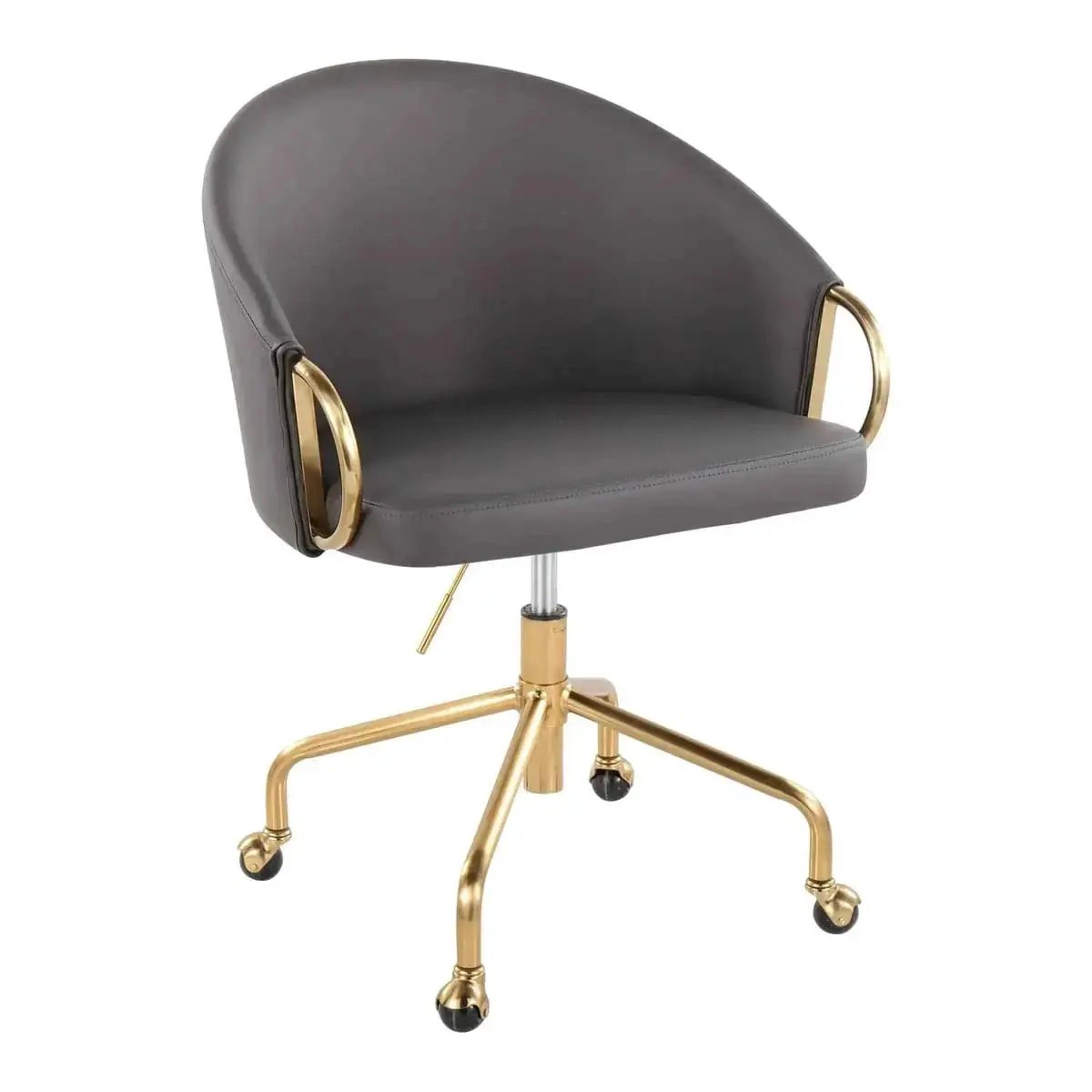 Platinum-Level Office Chairs Claire Luxurious Task Chair, Adjustable Height, Gray
