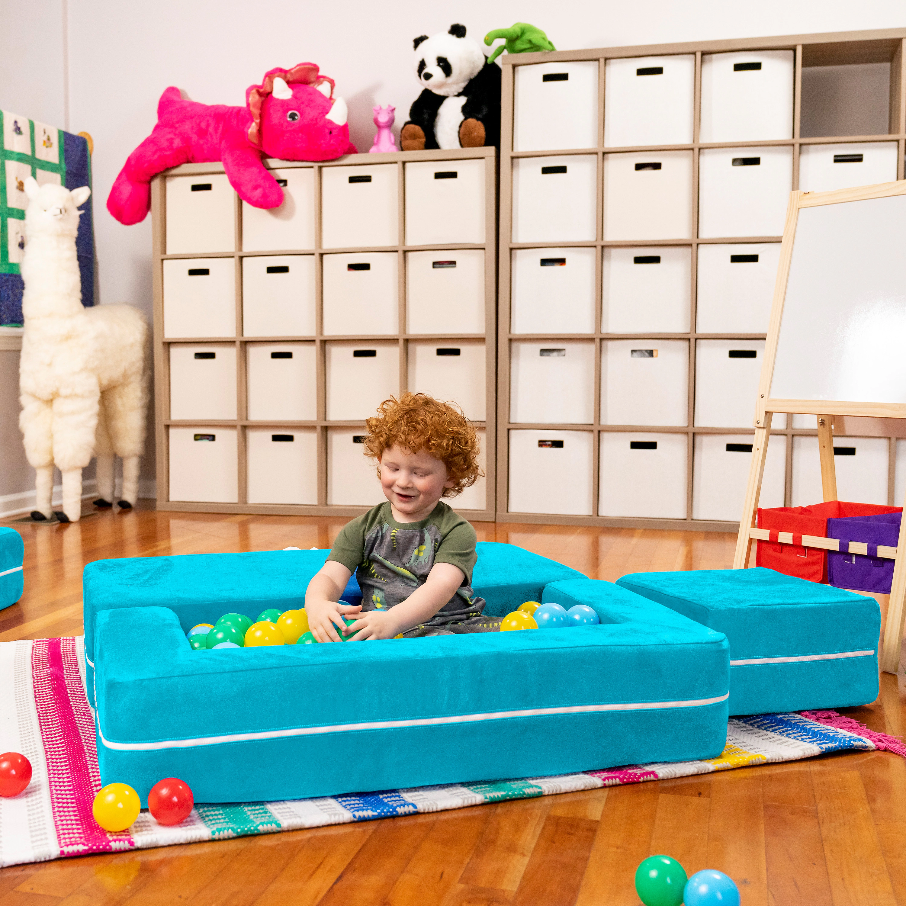 Zipline Modular Kids Loveseat & Ottomans