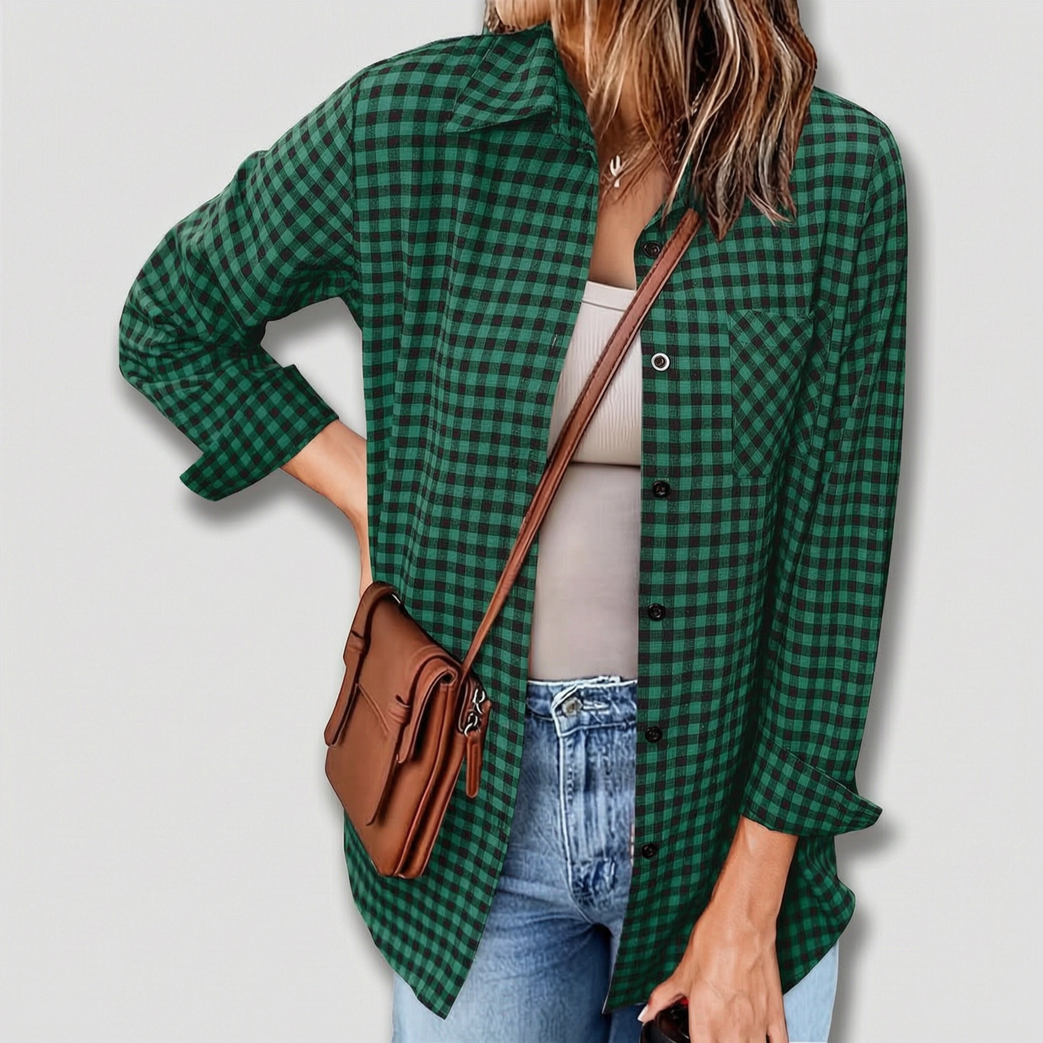 Zeagoo Plaid Shirt for Women Button Down Shirts Buffalo Shackets Business Casual Blouses