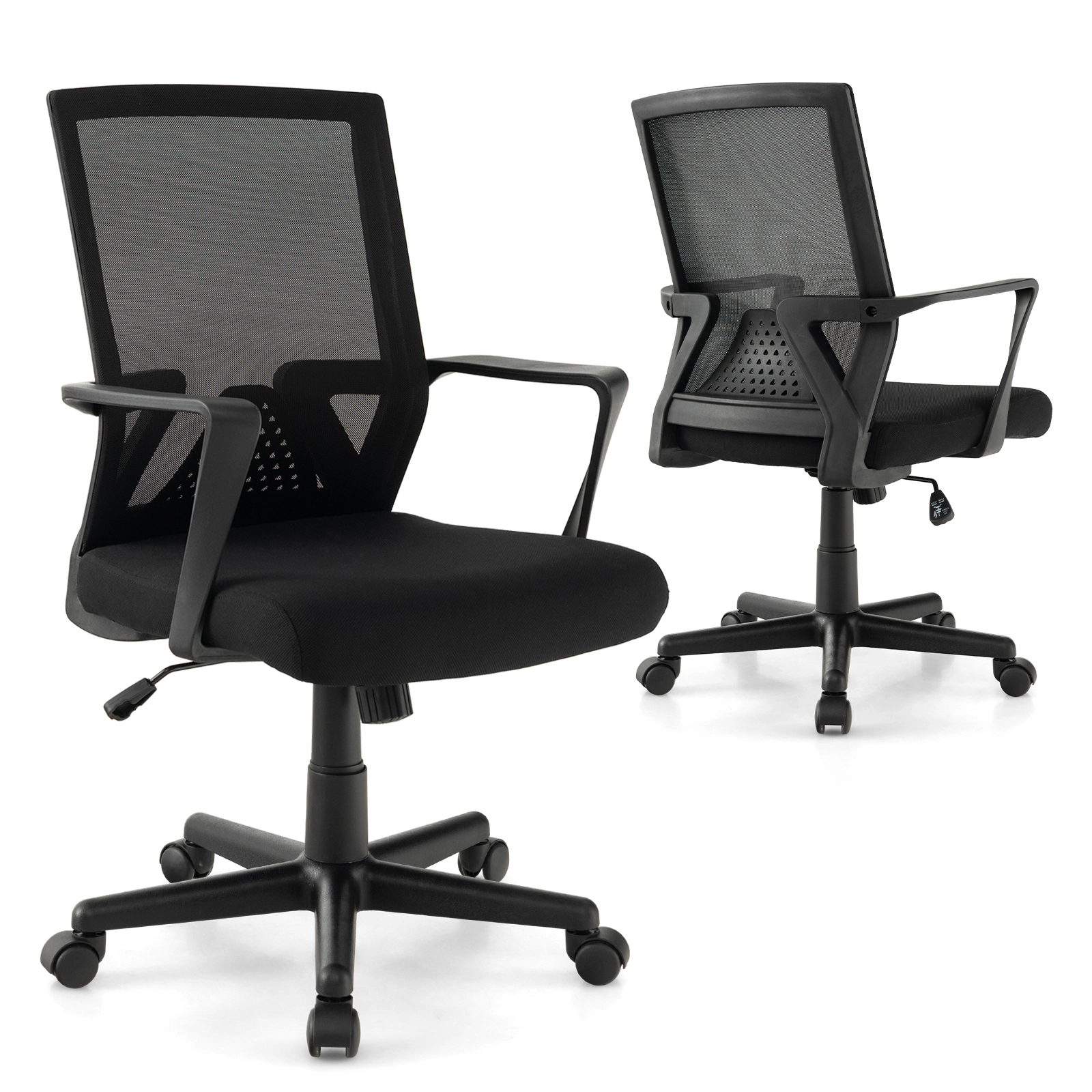 SUGIFT Ergonomic Mesh Desk Chair with Lumbar Support and Rocking Function 330-Lb Capacity Black