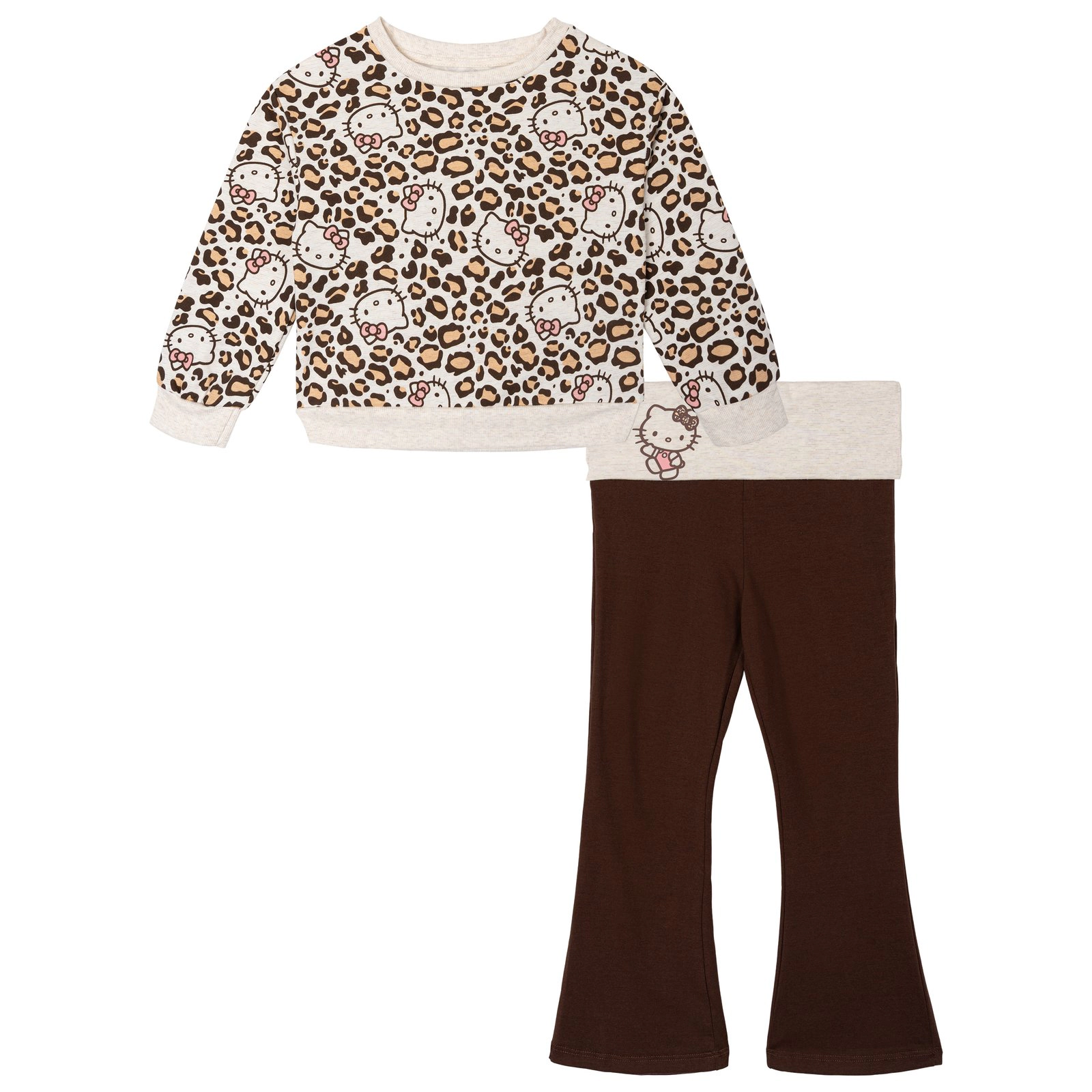Hello Kitty Girls' Fleece Sweatshirt and Flare Leggings Set