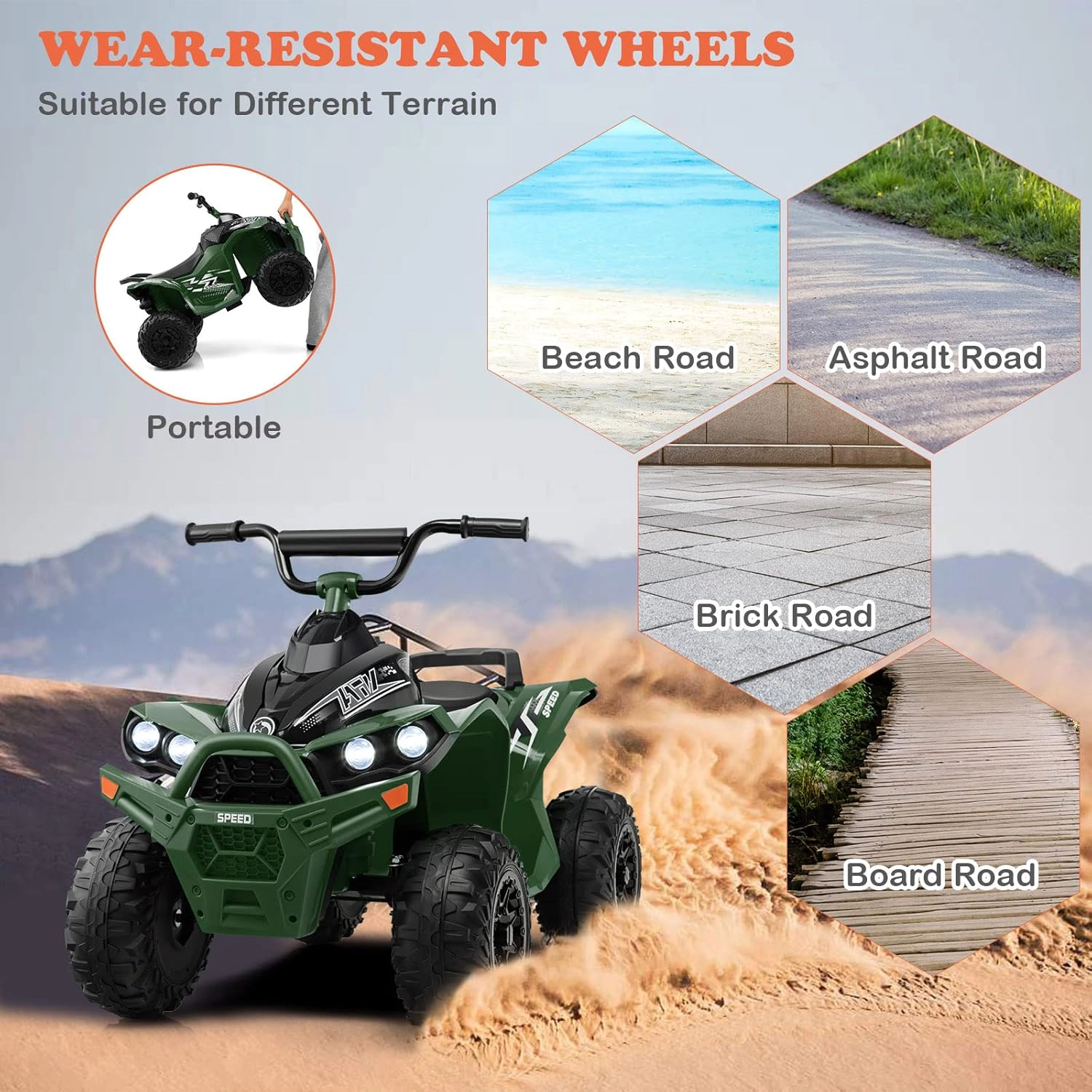 Costway 12V Ride On ATV Battery Powered Electric Vehicle for Kids