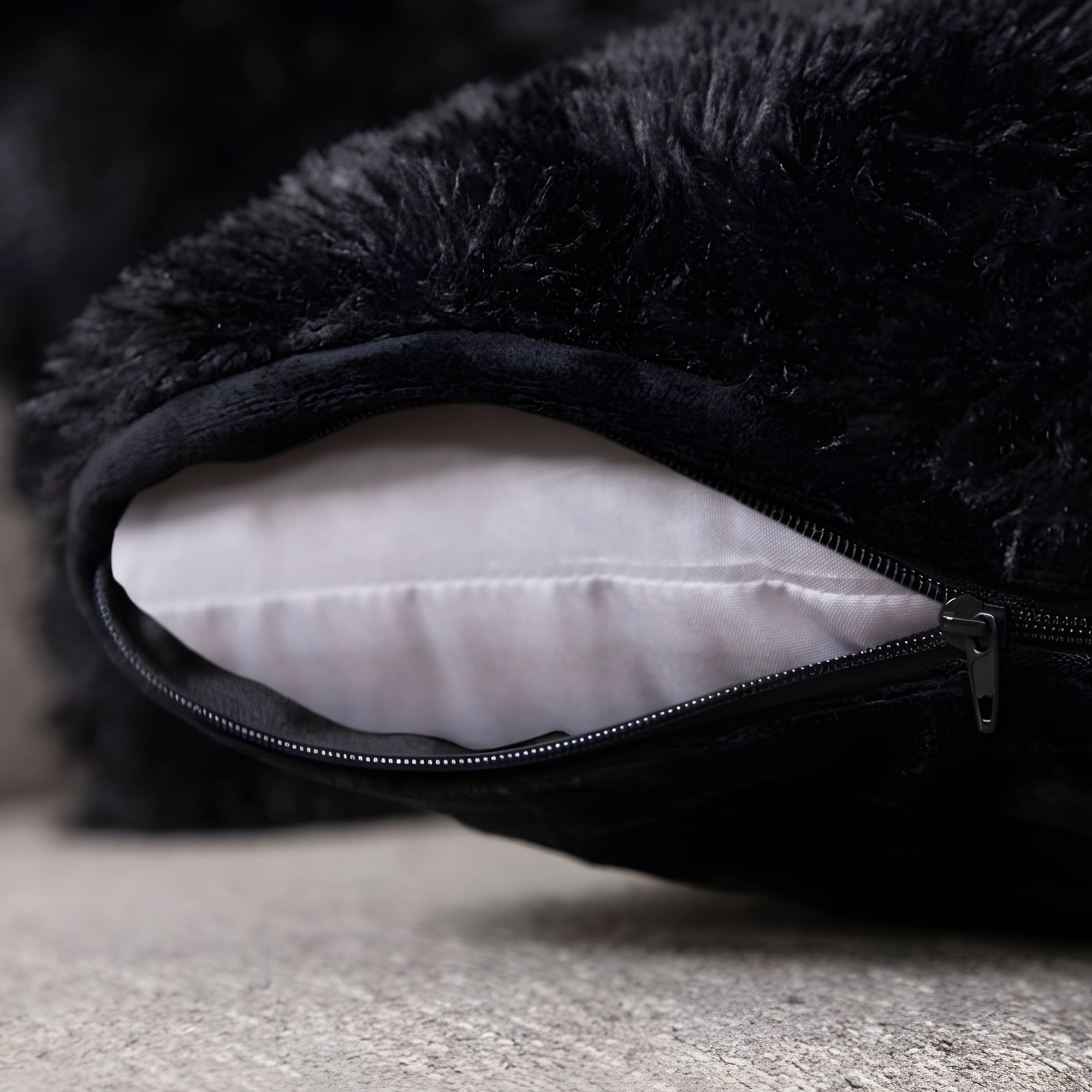 Cheer Collection 2 Pack 12 x 20 Inch All Around Shaggy Faux Fur Lumbar Pillows with Inserts