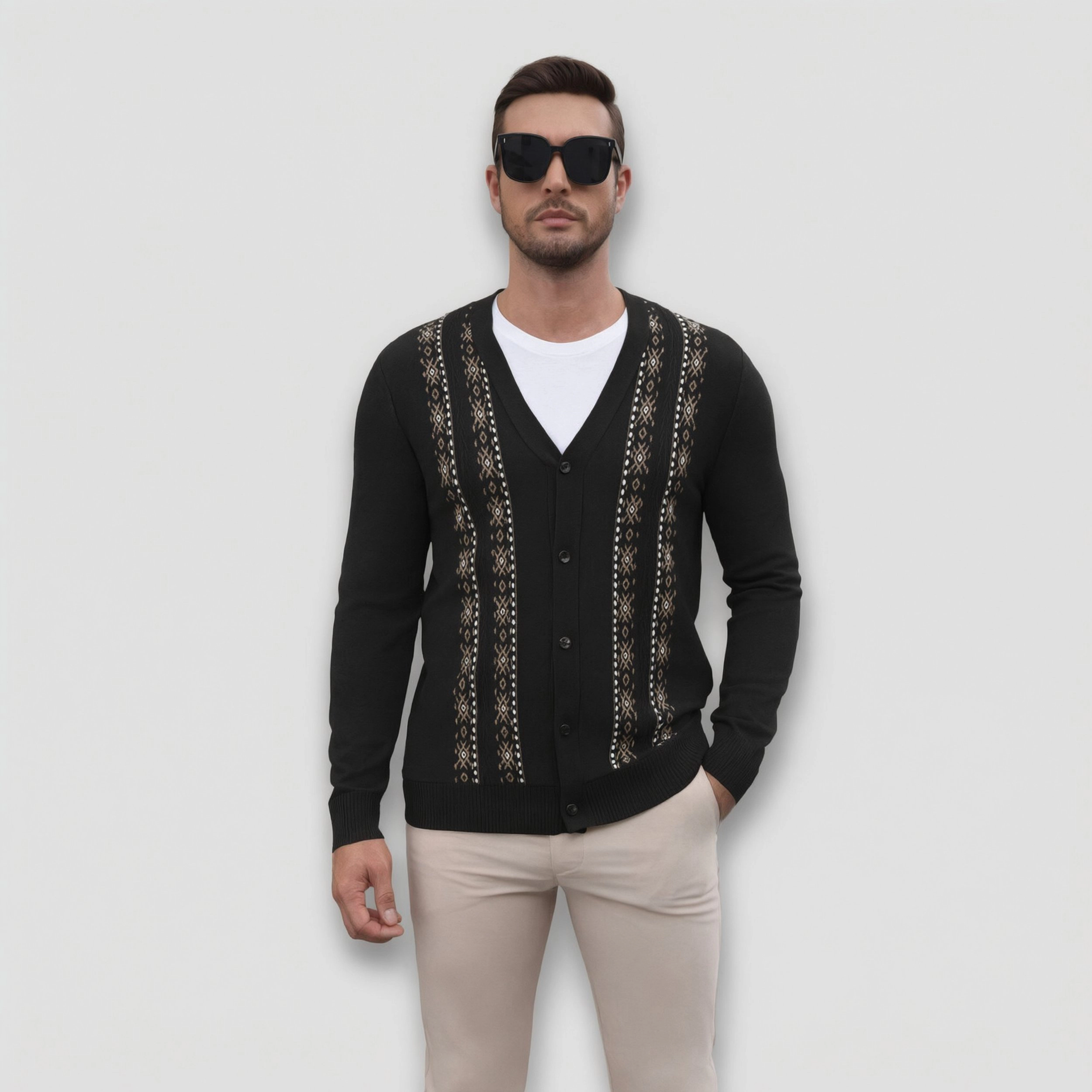 COOFANDY Men's Regular Fit V Neck Long Sleeve Button Down Cardigan Sweater