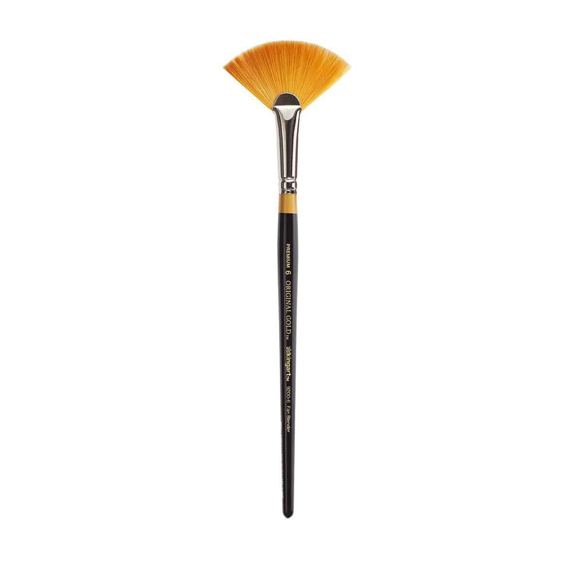 KINGART Original Gold 9200 Fan Blender Brush - Golden Taklon
