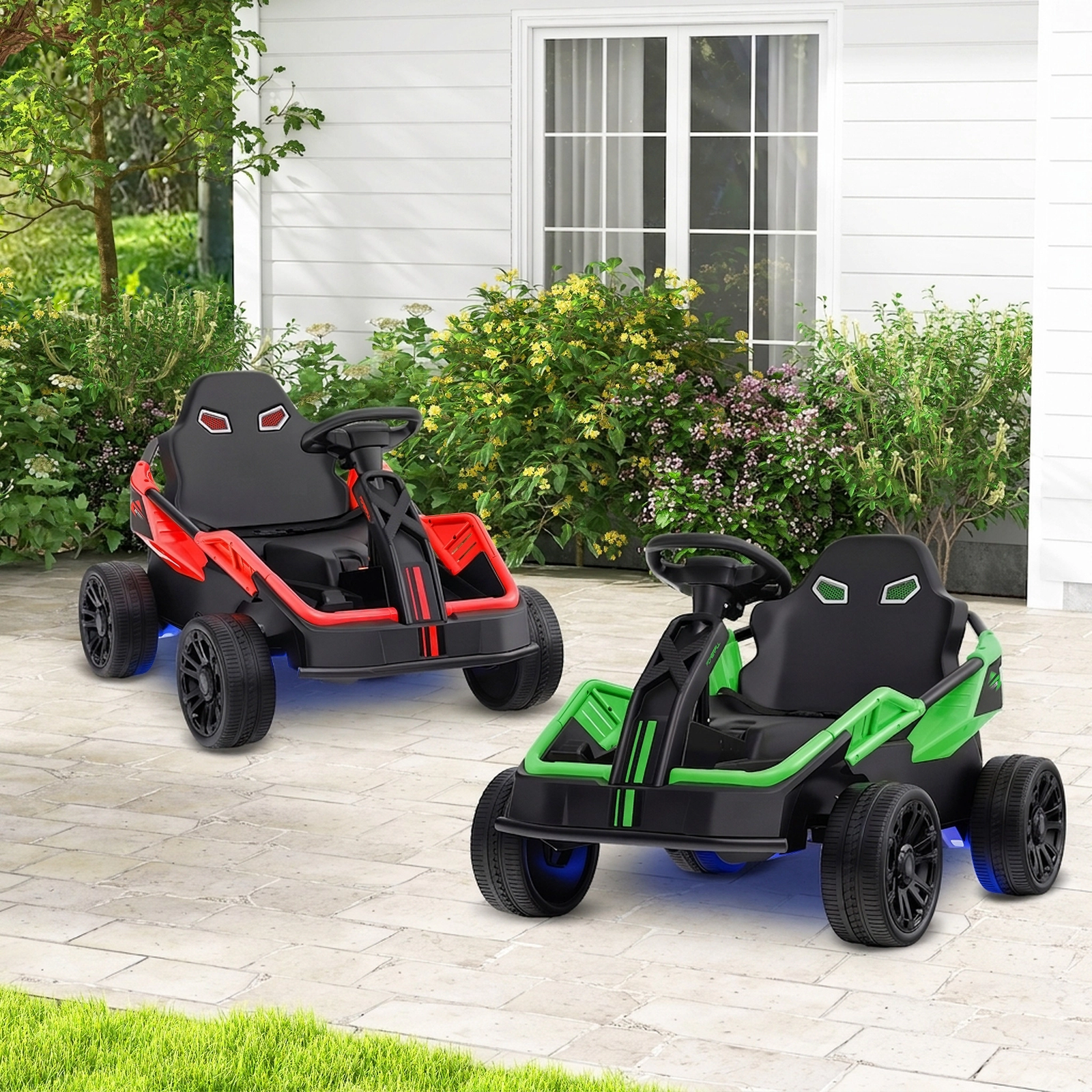 SUGIFT 12V Electric Ride-On UTV Car with Remote, Music and LED Lights 110-lb Capacity Ages 37-95 Months Red