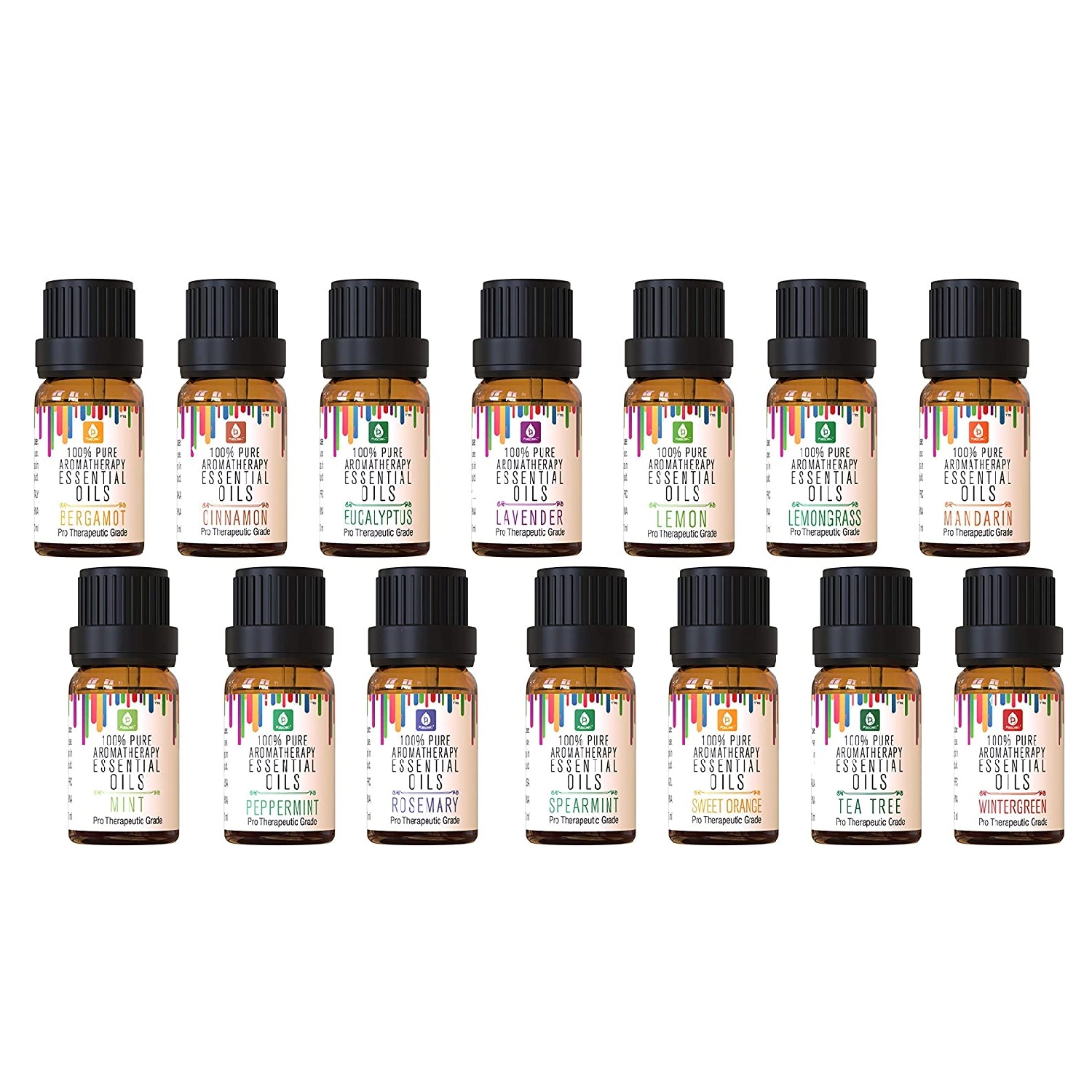 Pursonic Unisex 100% Pure Essential Aromatherapy Oil Gift Set 14 Pack