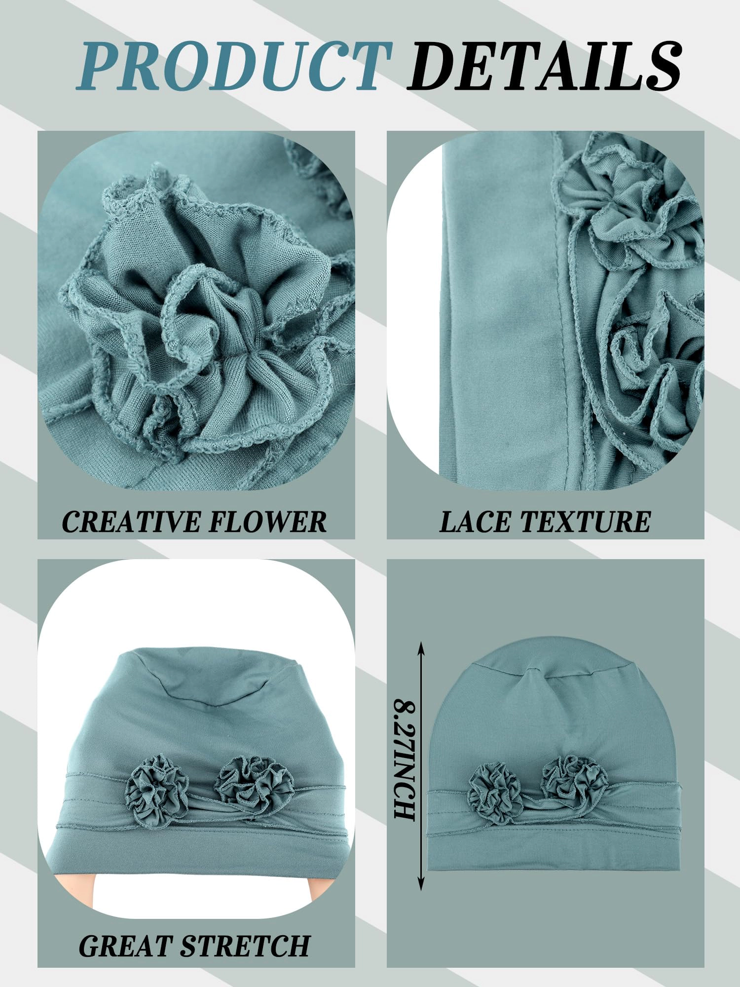PIGFDK 6 Chemo Headwear For Women Turbans