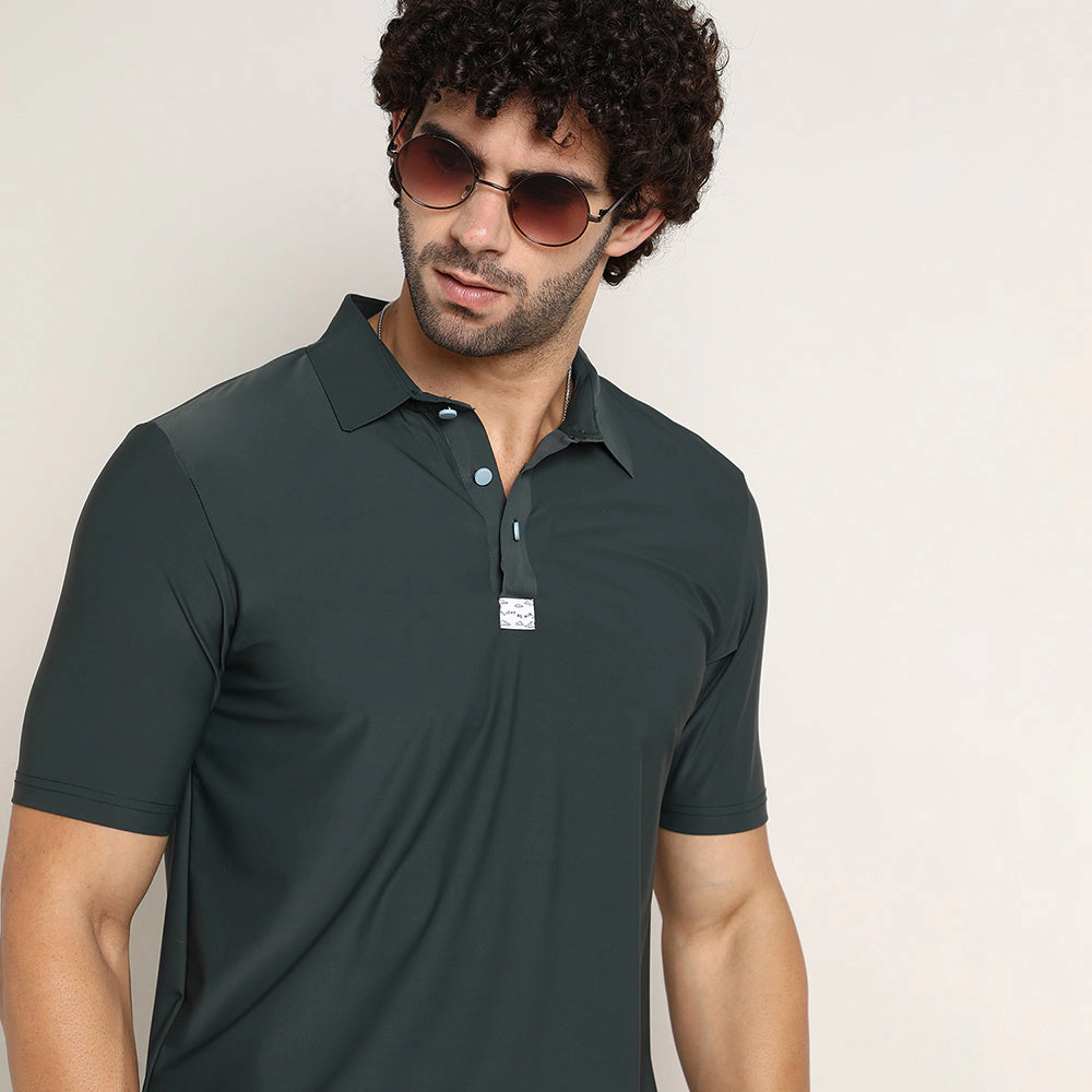 Seamless Solid Polo T-Shirt