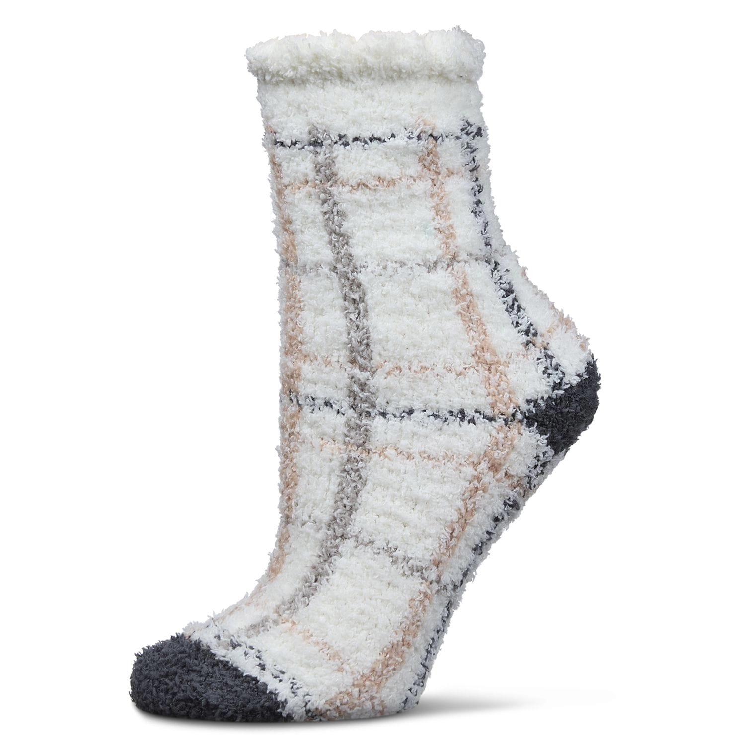 MeMoi Women's Plaid Marshmallow Cozy Crew Socks