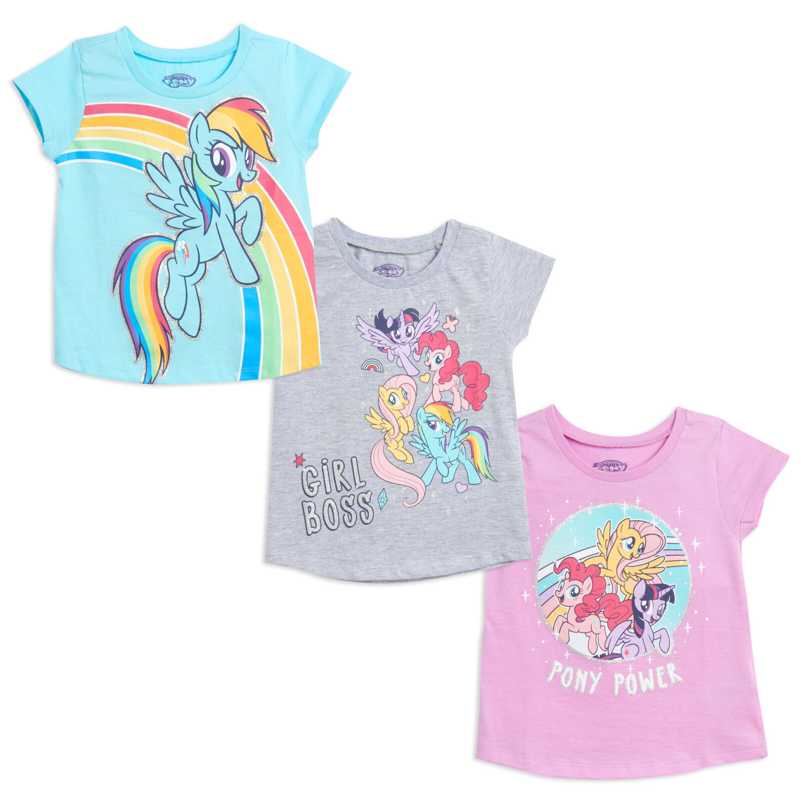 My Little Pony Girls' Glitter 3-Pack T-Shirts