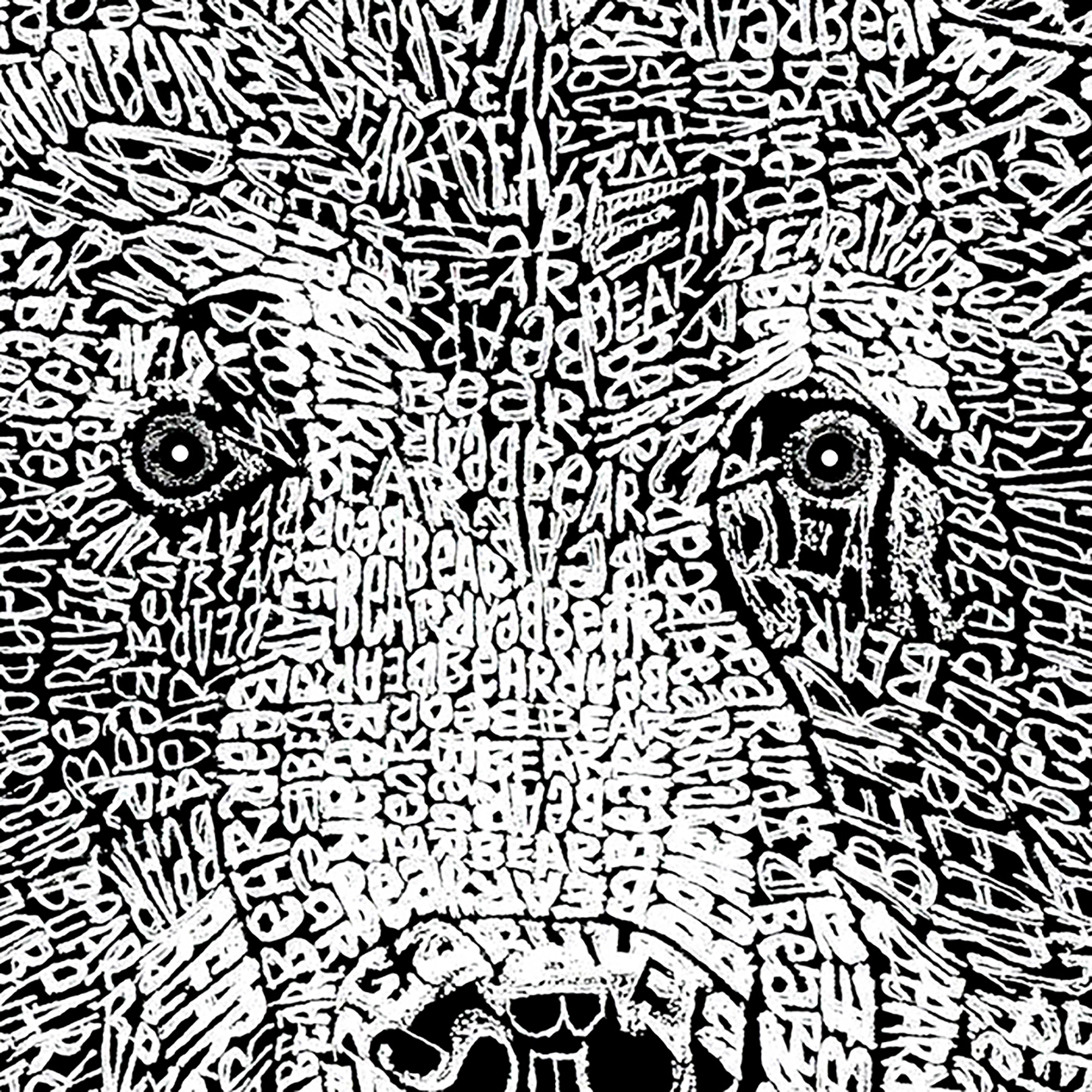 LA Pop Art Men's Bear Face Word T-Shirt - 100% Cotton, Crew Neck, Short Sleeve