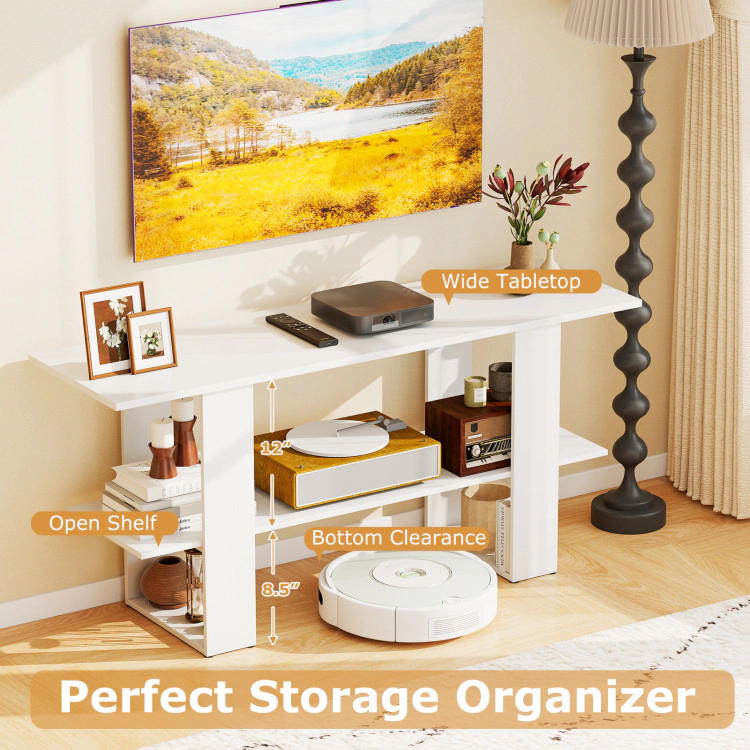 Hivvago 2-Tier Tv Stand With Storage For Tvs Up To 55 Inch Console Table With Open Shelf