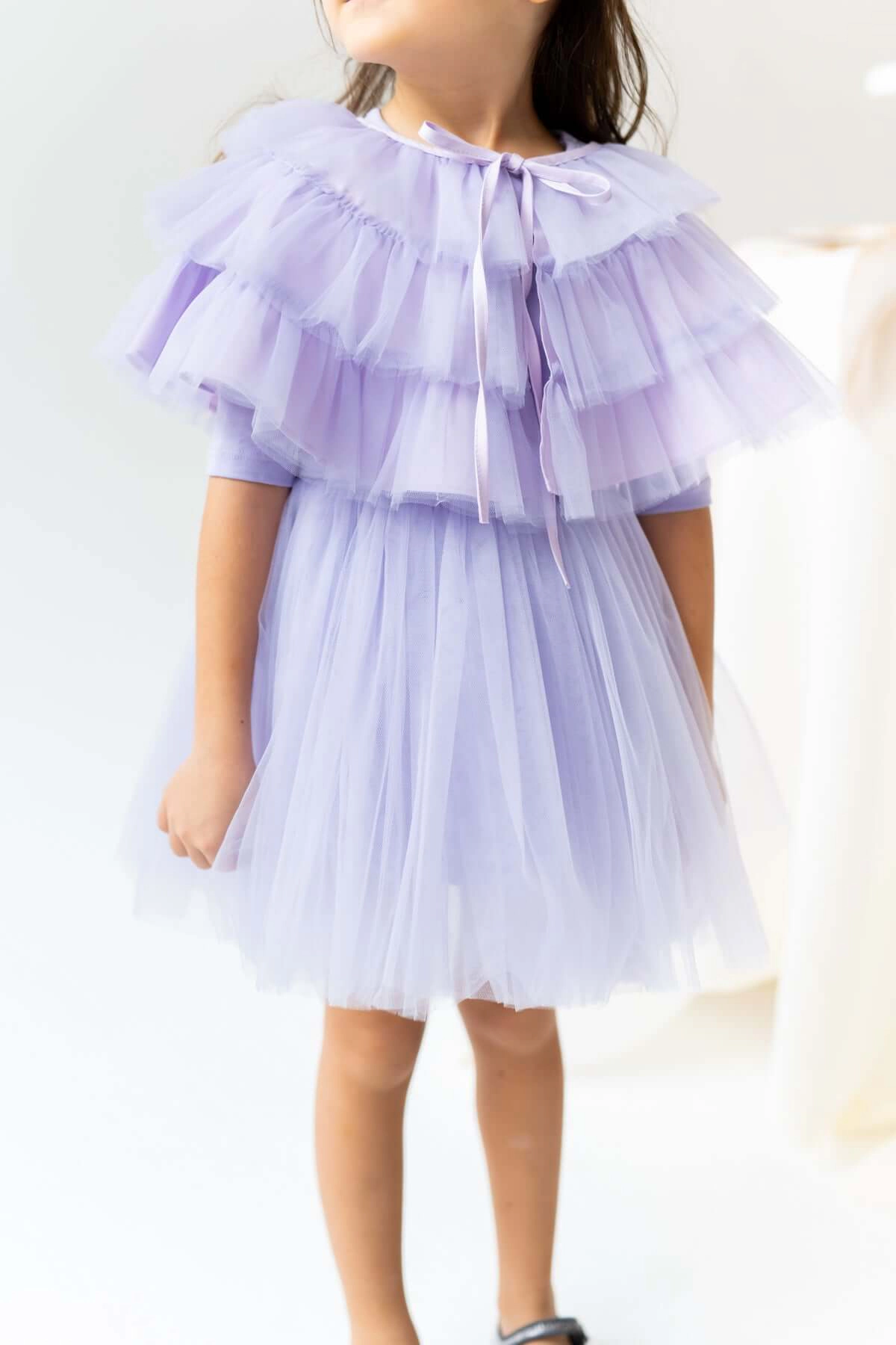 Mini Celebrities Girls Purple Bloom Dress Set