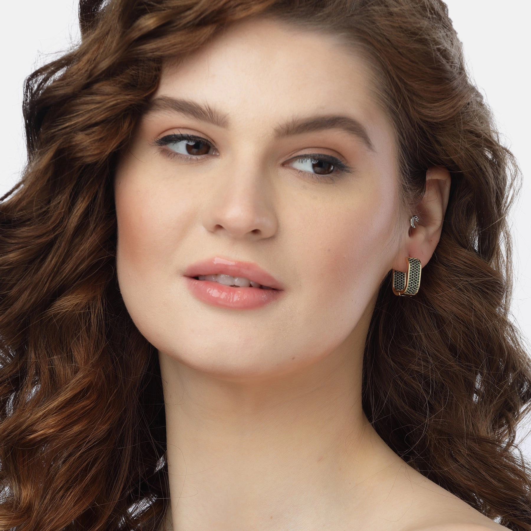 AGP PARIS Womens Golden Radiance Hoop Earrings