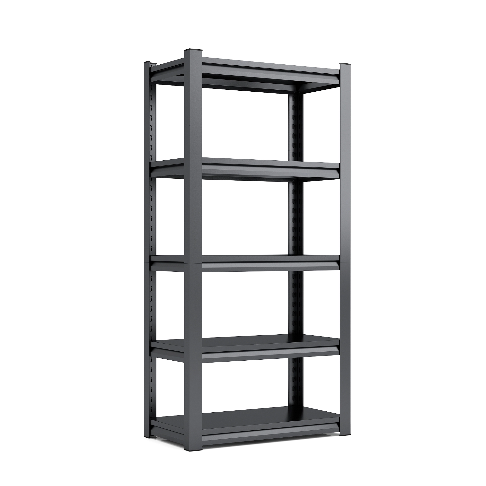 Flynama 5 Tier Heavy Duty Black Metal Utility Shelving Unit Solid Ventilated Shelves 35.4 in W x 15.7 in D x 72 in H