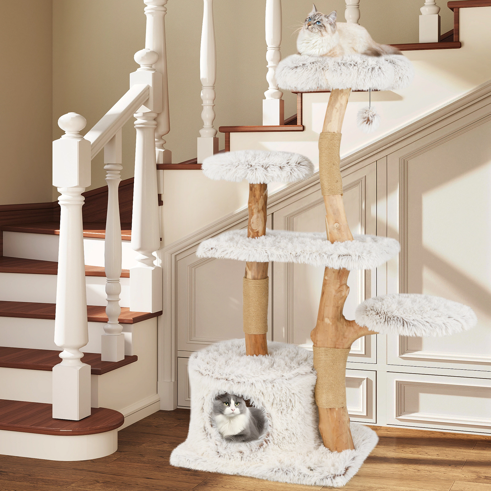 SlickBlue Cat Climbing Tower with Condo and Scratching Posts