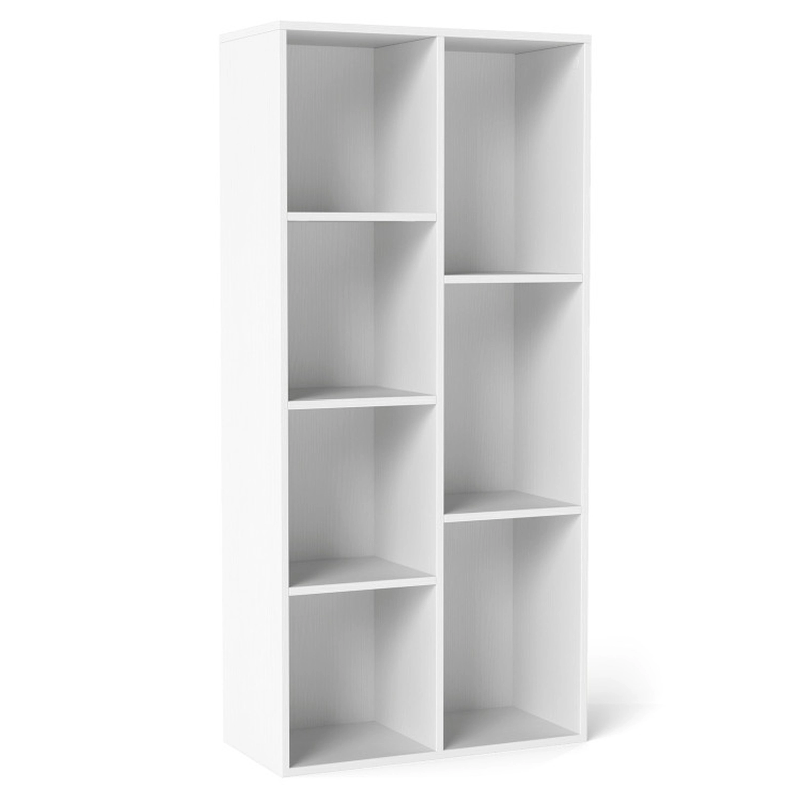 SUGIFT Vertical or Horizontal Freestanding Bookshelf with 7 Compartments 176-lb Capacity 19.5-in Wide White