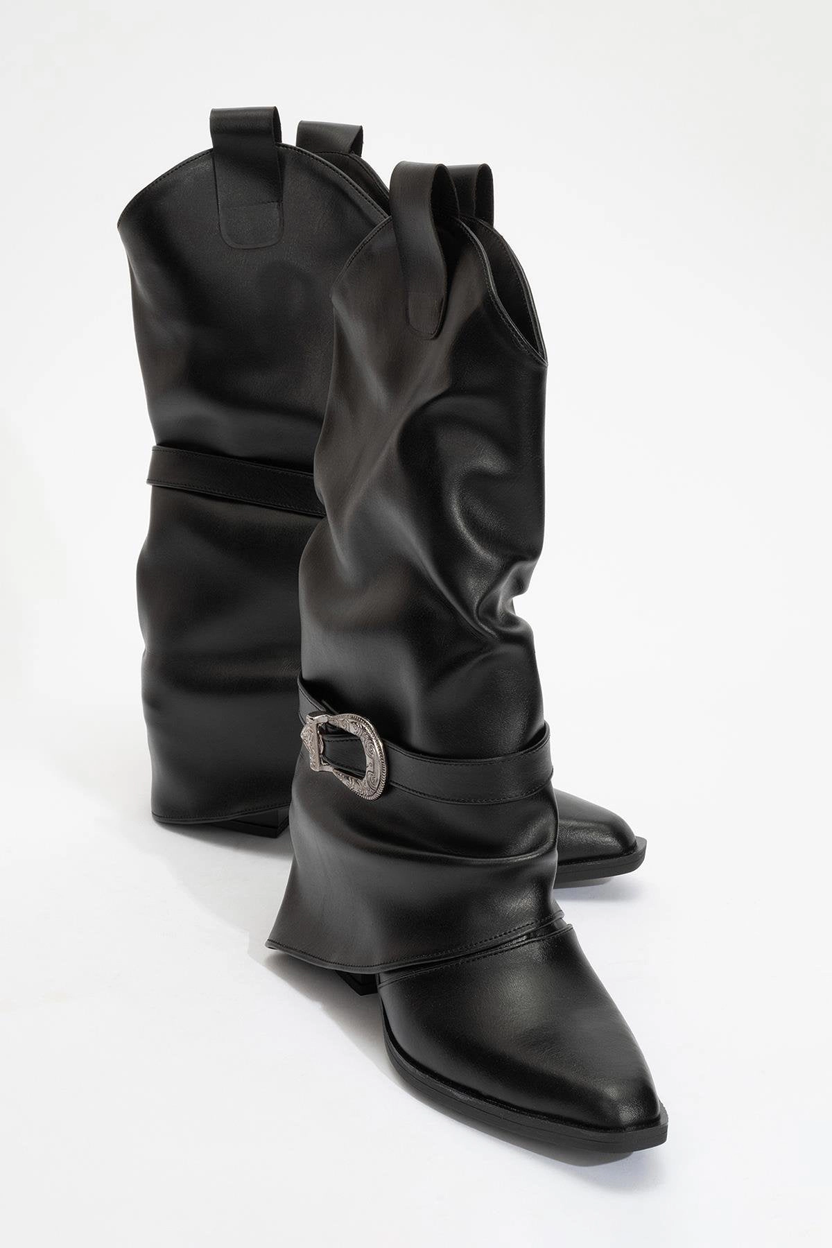 Prologue Shoes Womens Okus Buckle Block Heel Boot