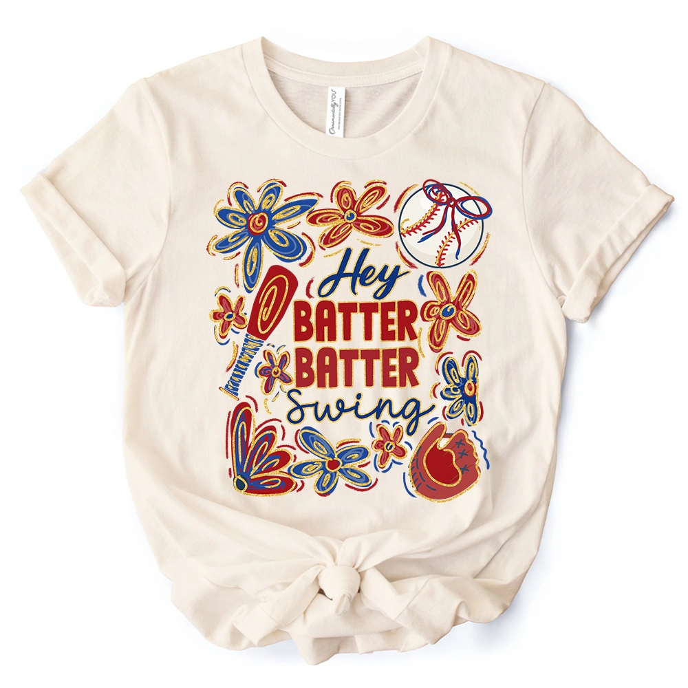 OrnamentallyYou Womens Hey Batter Swing T-Shirt