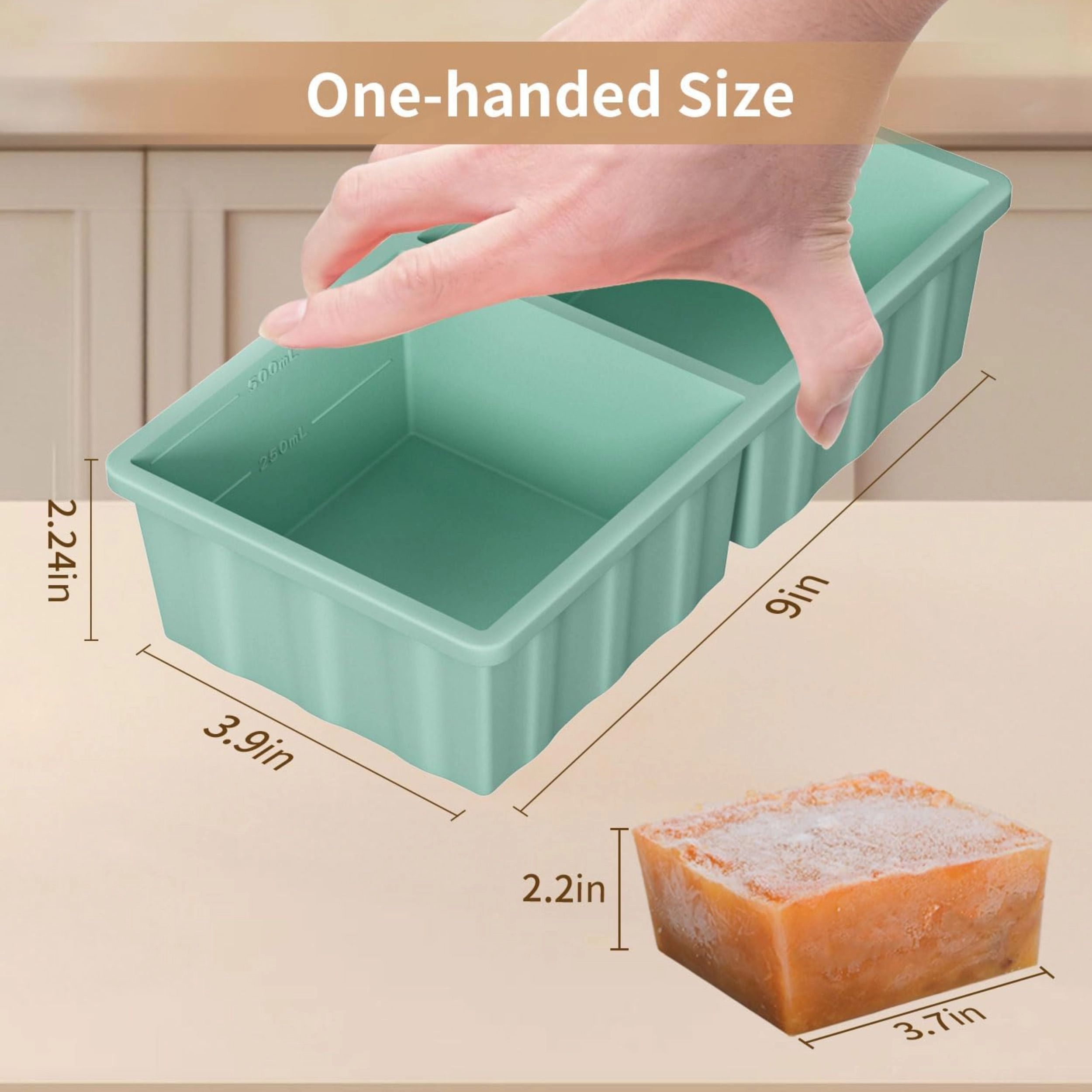Stock Preferred Pack of 2 Cup Silicone Freezer Trays with Lids for Soup and Meal Prep