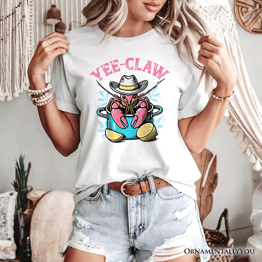 OrnamentallyYou Womens Crawfish Yee-Claw Western Cowboy T-Shirt