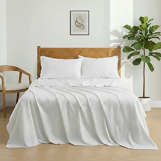 PEACENEST Rayon From Bamboo Sheet Set, Silky Soft Cooling Bed Sheets with Deep Pocket Fitted Sheet