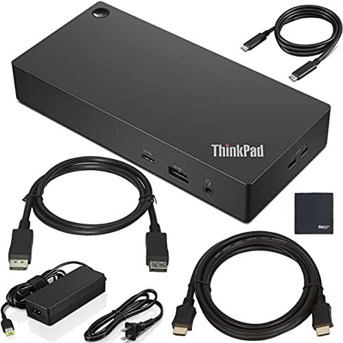 Lenovo ThinkPad USB Type-C Dock Gen 2 (40AY0090US) + ZoomSpeed HDMI Cable (with Ethernet) + ZoomSpeed DisplayPort Cable