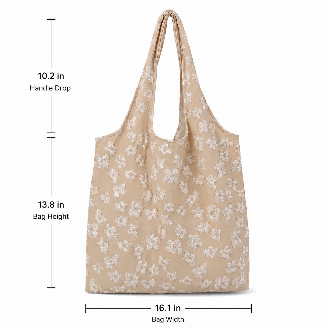 Alilang Women's Floral Embroidered Shoulder Tote Bag Lightweight Foldable Everyday Bag for Women, Pink