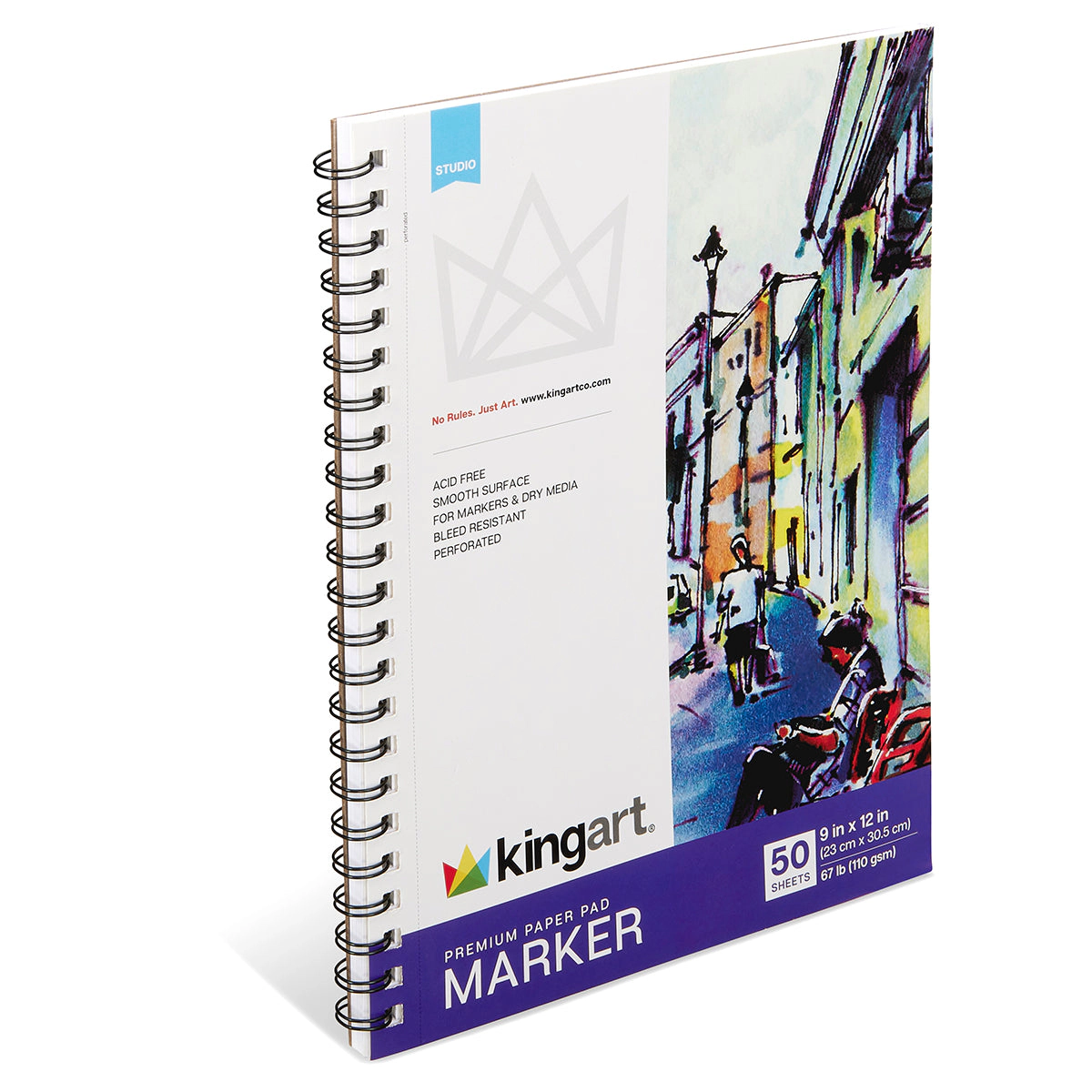KINGART Marker Paper Pad - 9 x 12 inches - 50 Sheets - 67 lb / 110 gsm
