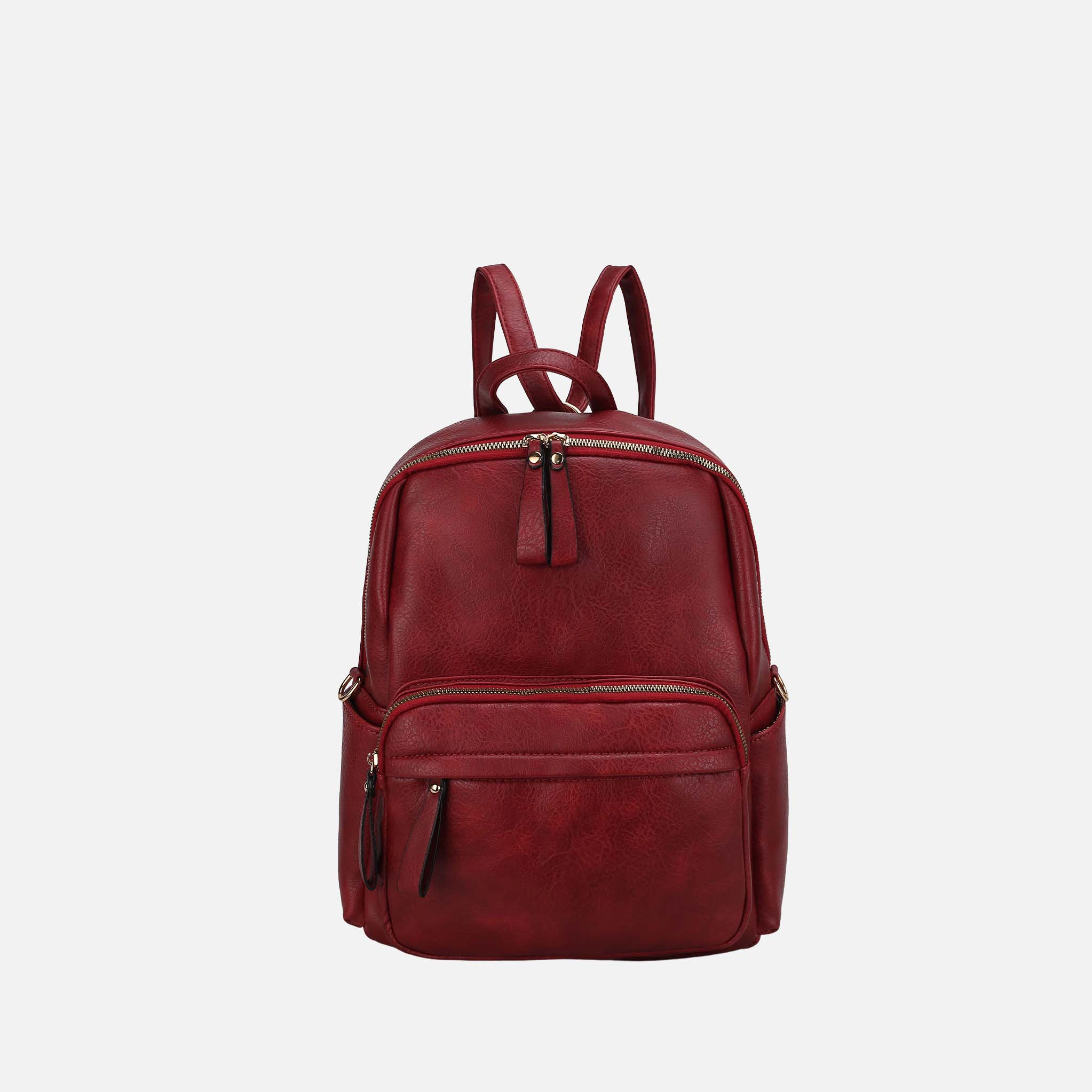 Mia K Collection Yolane Convertible Backpack Crossbody Bag - Faux Leather, Gold Hardware