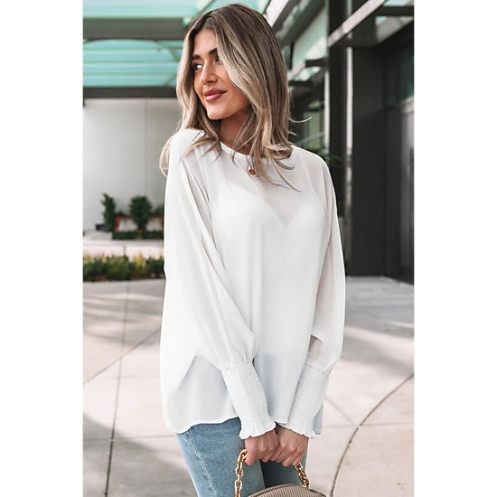 Threaded Pear Women's Gwen Sleeve Dolman Blouse Long Sleeve Top