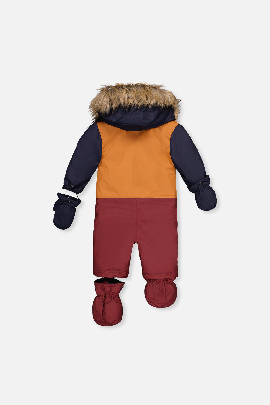 Deux par Boys One Piece Snowsuit Adapted for Car Seats with Detachable Hood
