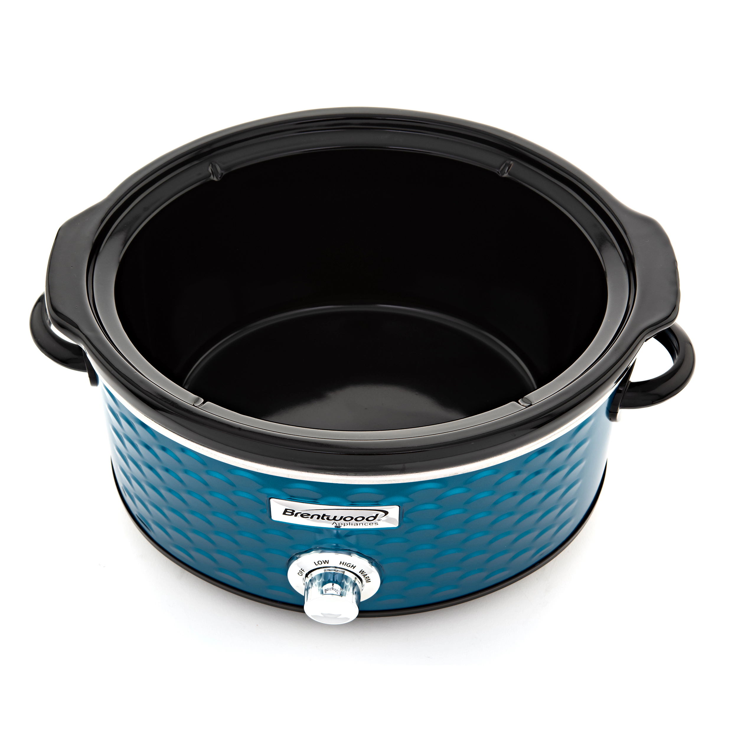Brentwood Scallop Pattern 4.5 Quart Slow Cooker Blue