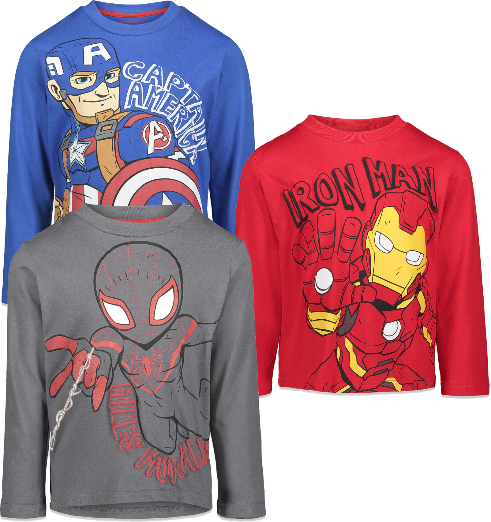 Marvel Avengers Boys' 3-Pack Long Sleeve T-Shirts