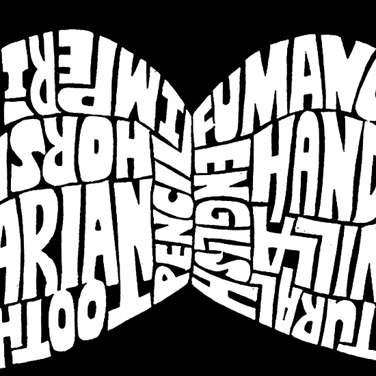 LA Pop Art Men's Word Art T-Shirt - Mustache