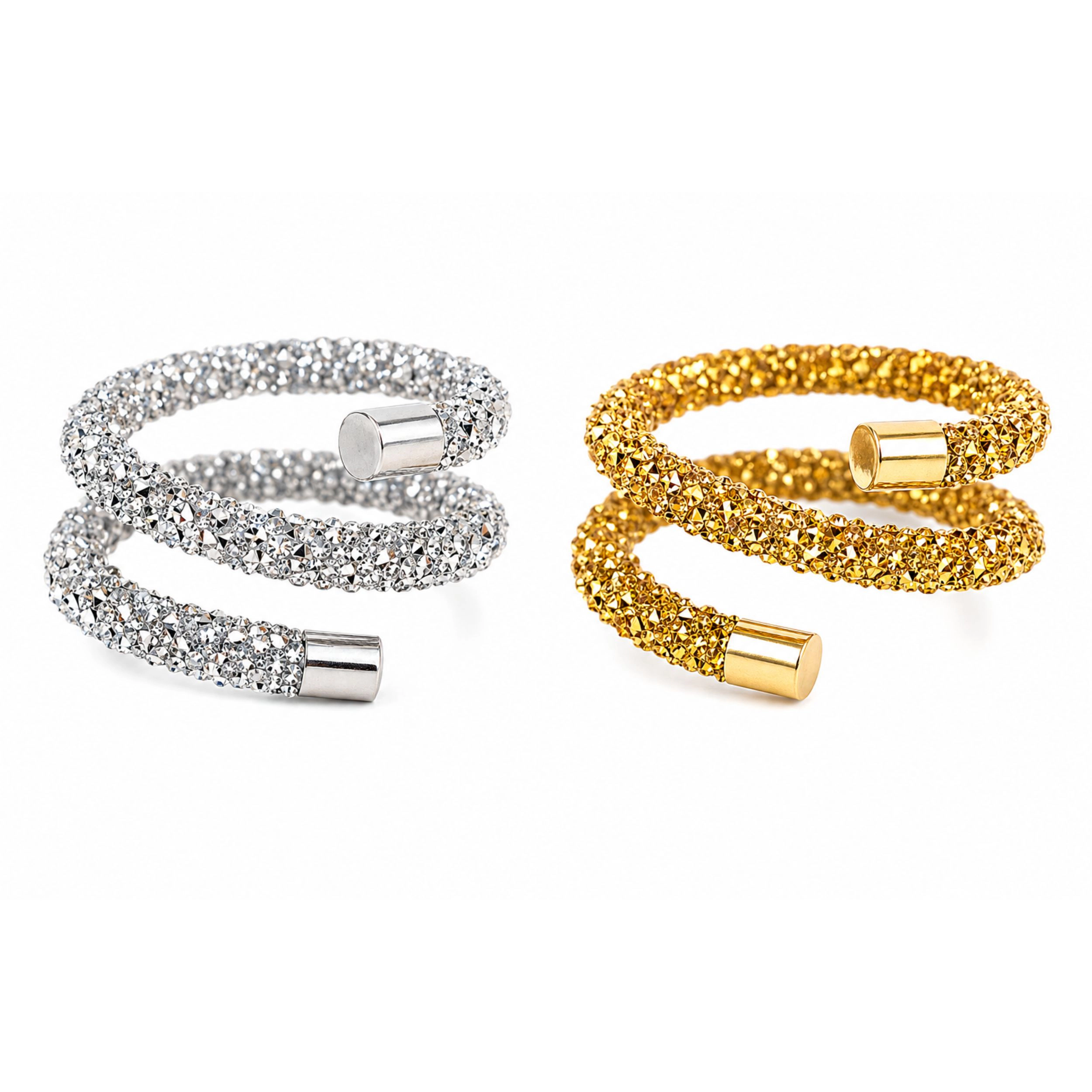 Home Collection Set of 4 1.75-Inch Swirl Rhinestone Napkin Rings