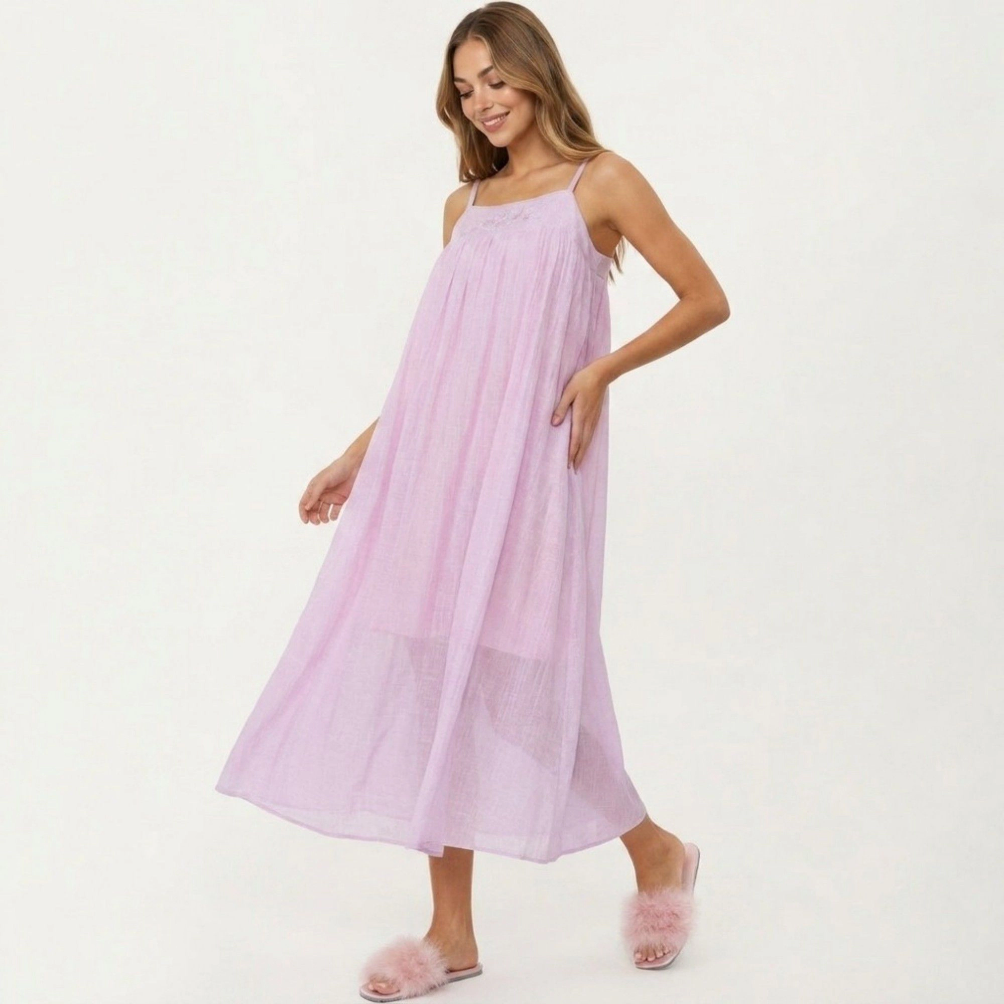 Anna-Kaci Women's 2-Piece Square Neck Nightgown and Long Sleeve Robe Pajama Set