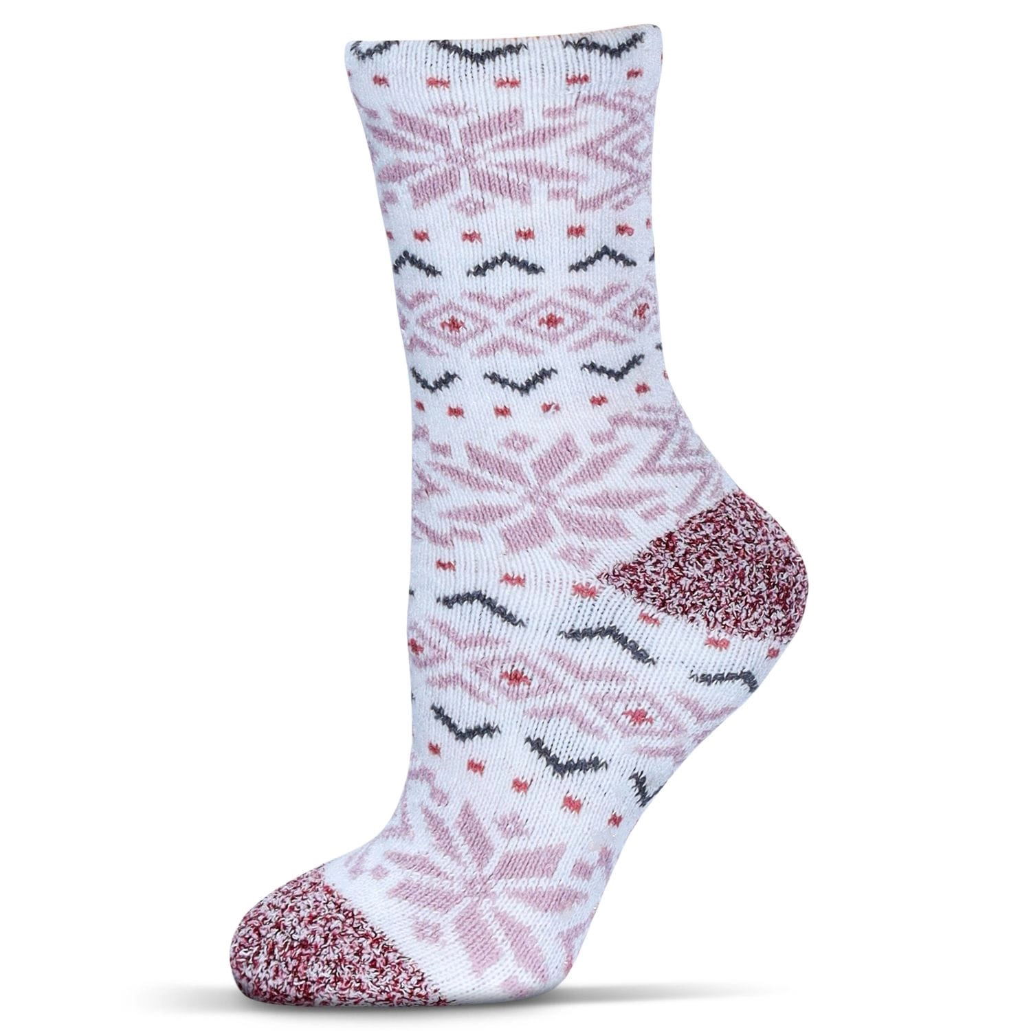 MeMoi Women's Snowflake Buttersoft Plush Lined Crew Socks