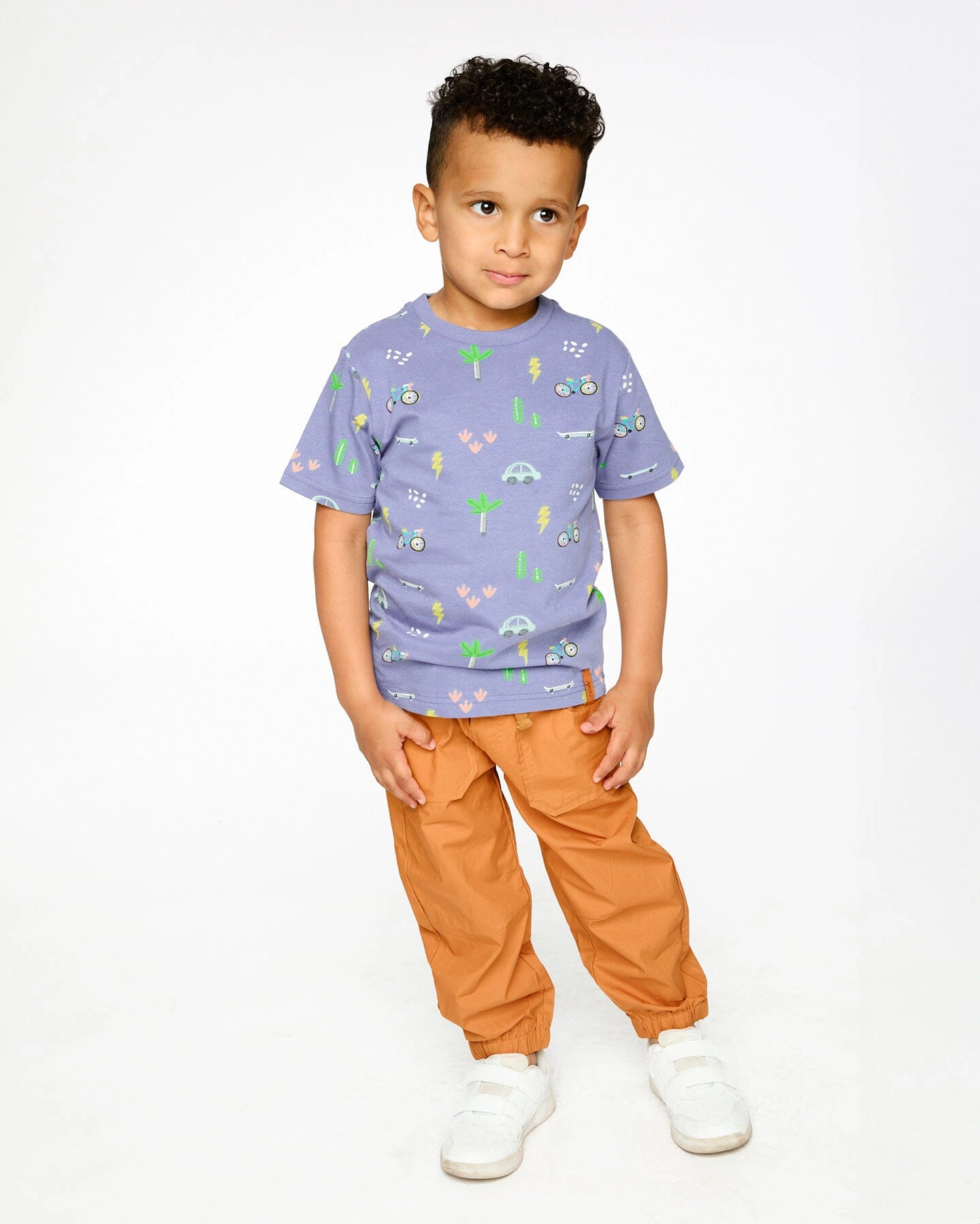 Deux par Boys Organic Cotton Jersey T-Shirt Bicycle Print